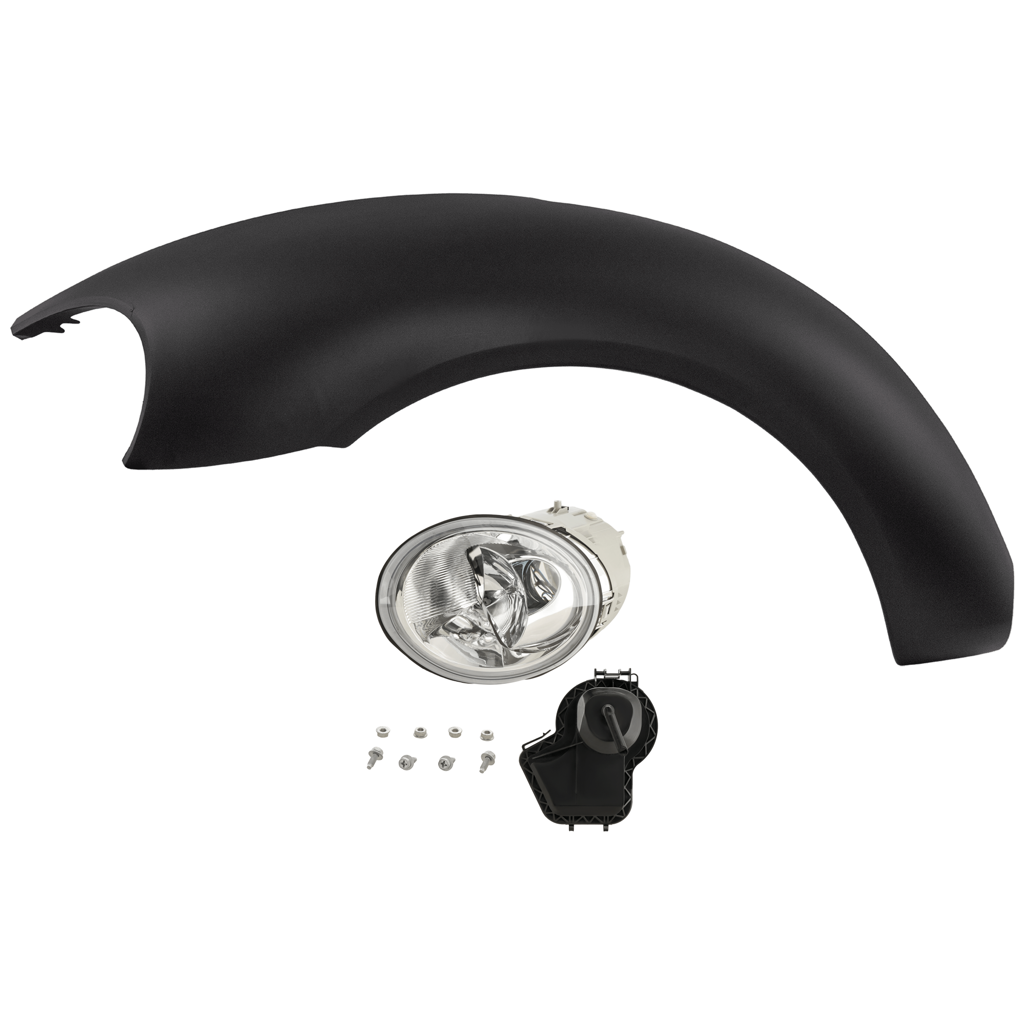 AM BEETLE 98-03 HEAD LAMP LH Assembly Halogen with Fender SKU KIT 070426-263 Partslink VW1240131 OEM 1C0941029K PFM 1C0821105FGRU