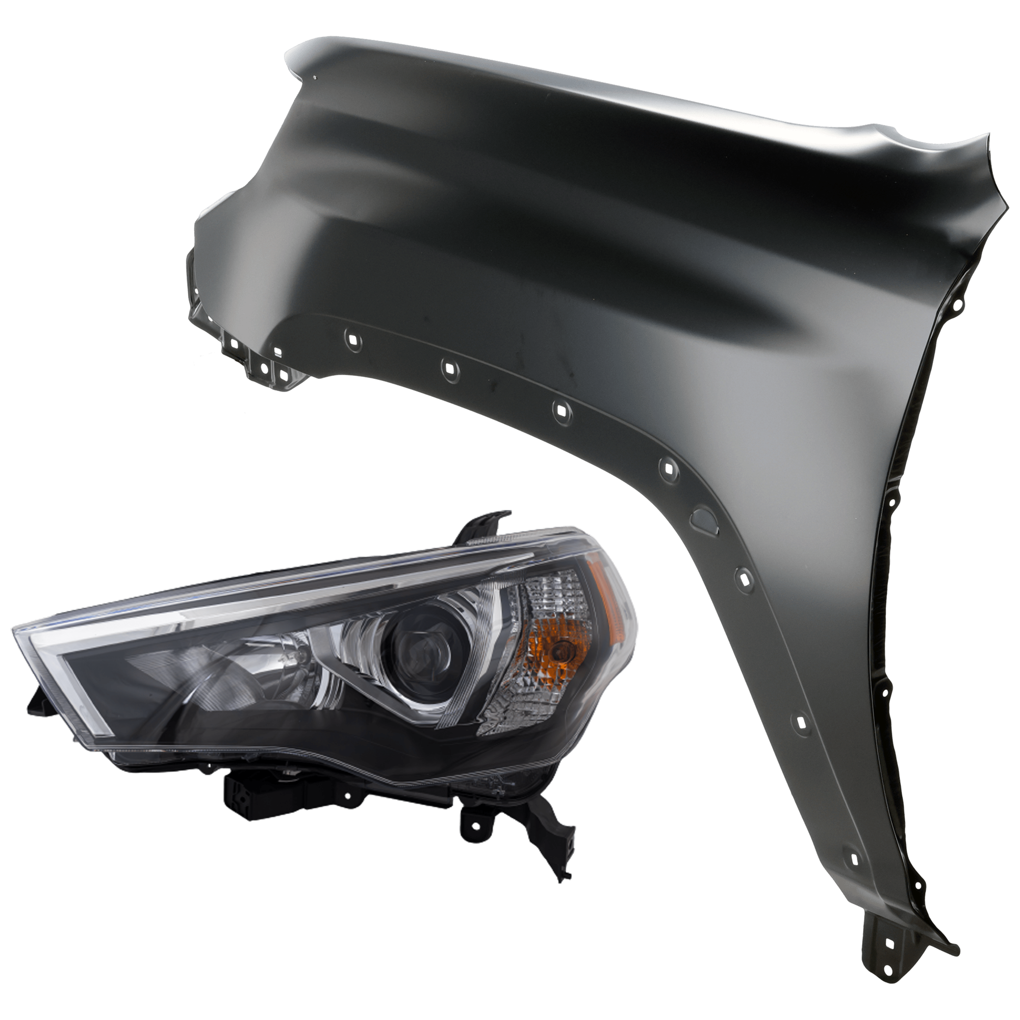 AM 4RUNNER 21-24 HEAD LAMP LH Assembly LED w Auto Headlights with Fender SKU KIT 070426-39 Partslink TO2502309 TO1240233 OEM 8107035610-5381235510