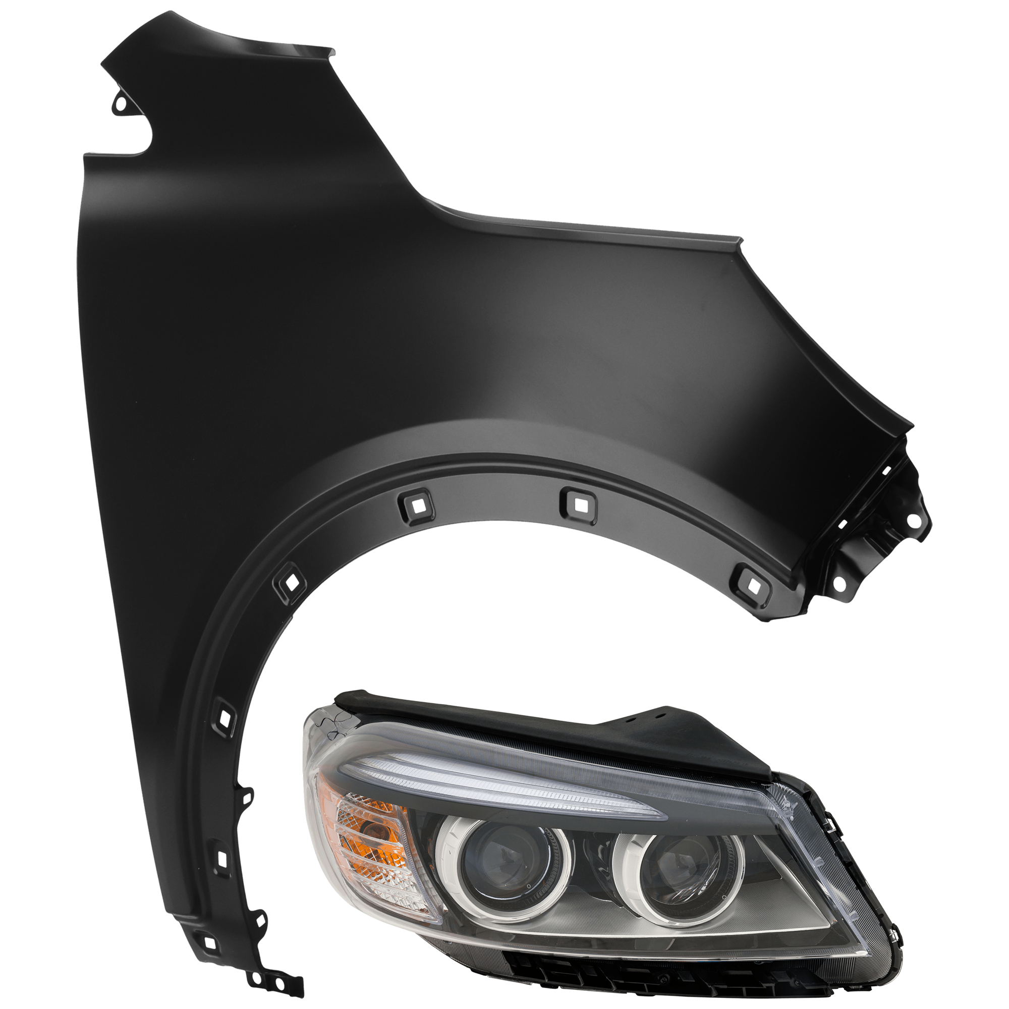 AM SORENTO 16-18 HEAD LAMP RH Assembly Halogen w o LED Accent Light with Fender SKU KIT 070426-44 Partslink KI2503185 KI1241146 OEM 92102C6000-66321C6000