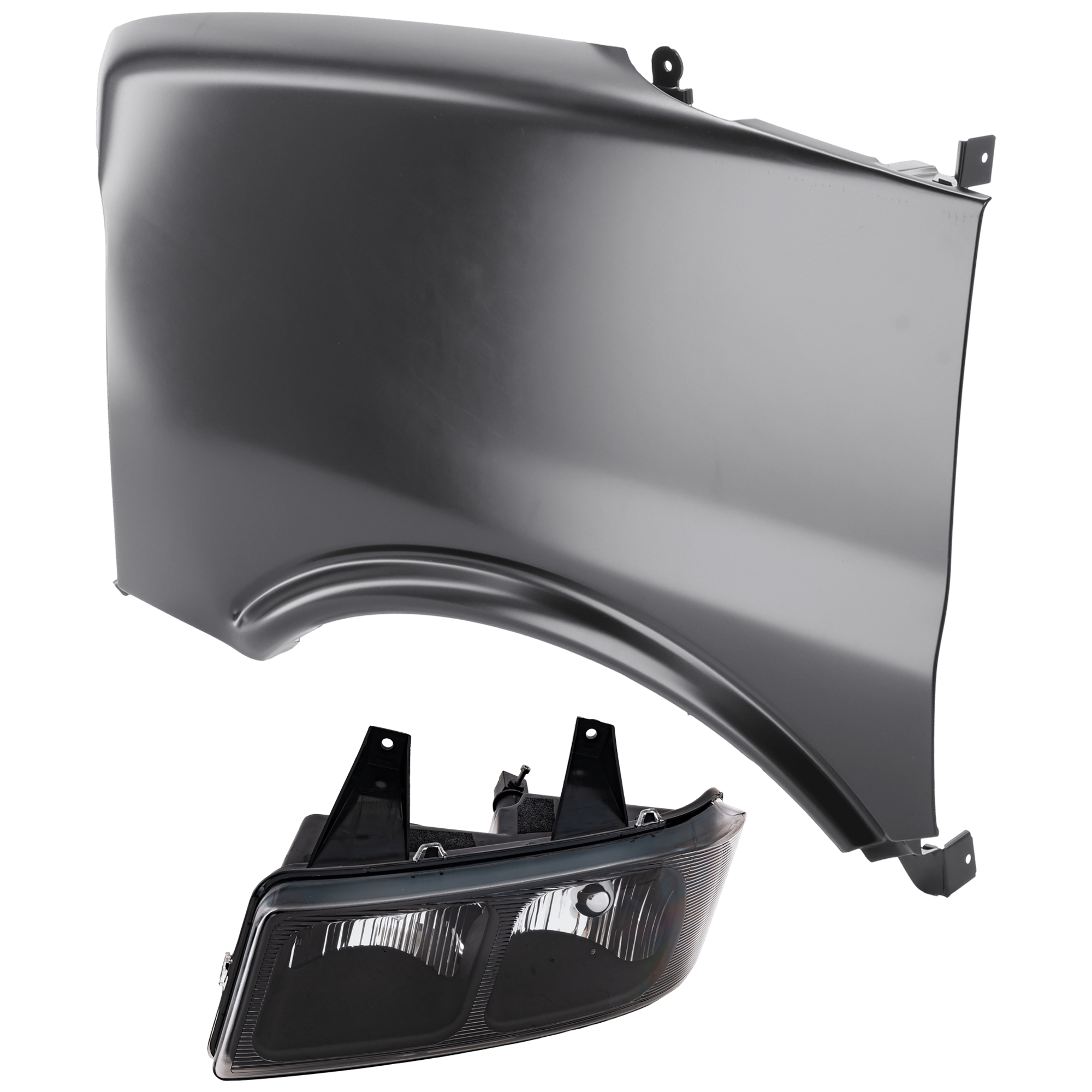 AM EXPRESS SAVANA VAN 03-23 HEAD LAMP LH Assembly Halogen Composite Type with Fender CAPA SKU KIT 070426-55 Partslink GM2502233C GM1240312C OEM 85577296-15879433-89025252