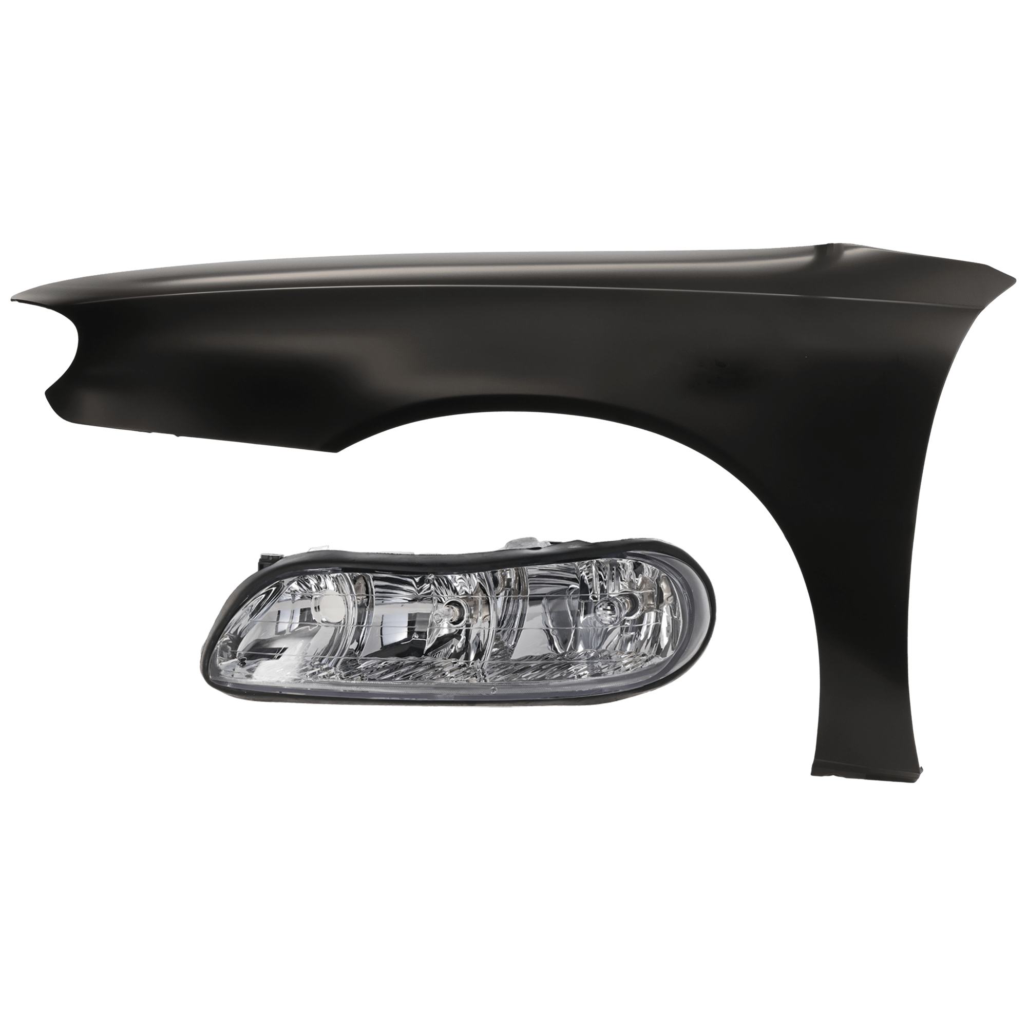 AM CLASSIC 04-05 MALIBU 97-03 HEAD LAMP LH Assembly Halogen Composite Type with Fender SKU KIT 070426-59 Partslink GM2502154 GM1240254 OEM 22618782-22602679