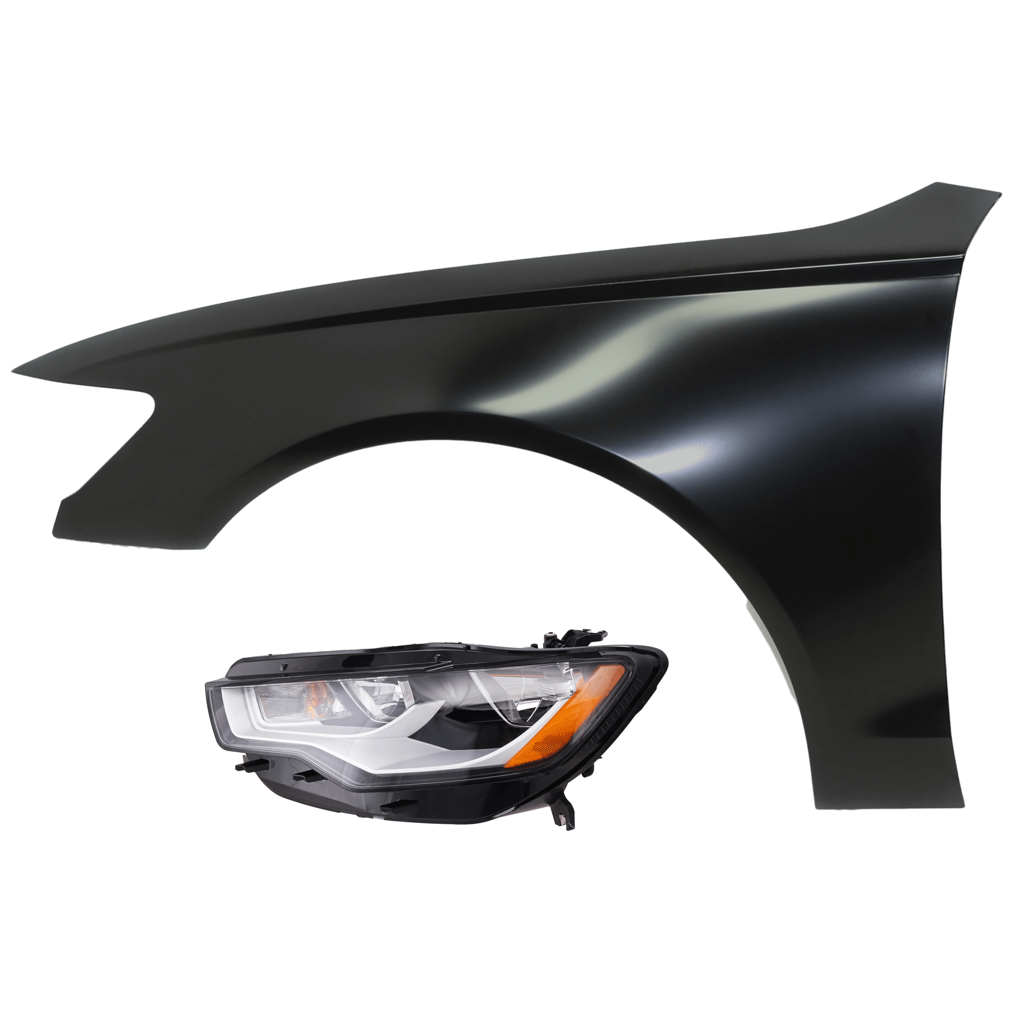 AM A6-12-18 S6-13-18 HEAD LAMP LH Assembly Halogen with Fender CAPA SKU KIT 070426-60 Partslink AU2502171C AU1240125C OEM 4G0941003P 4G0821101