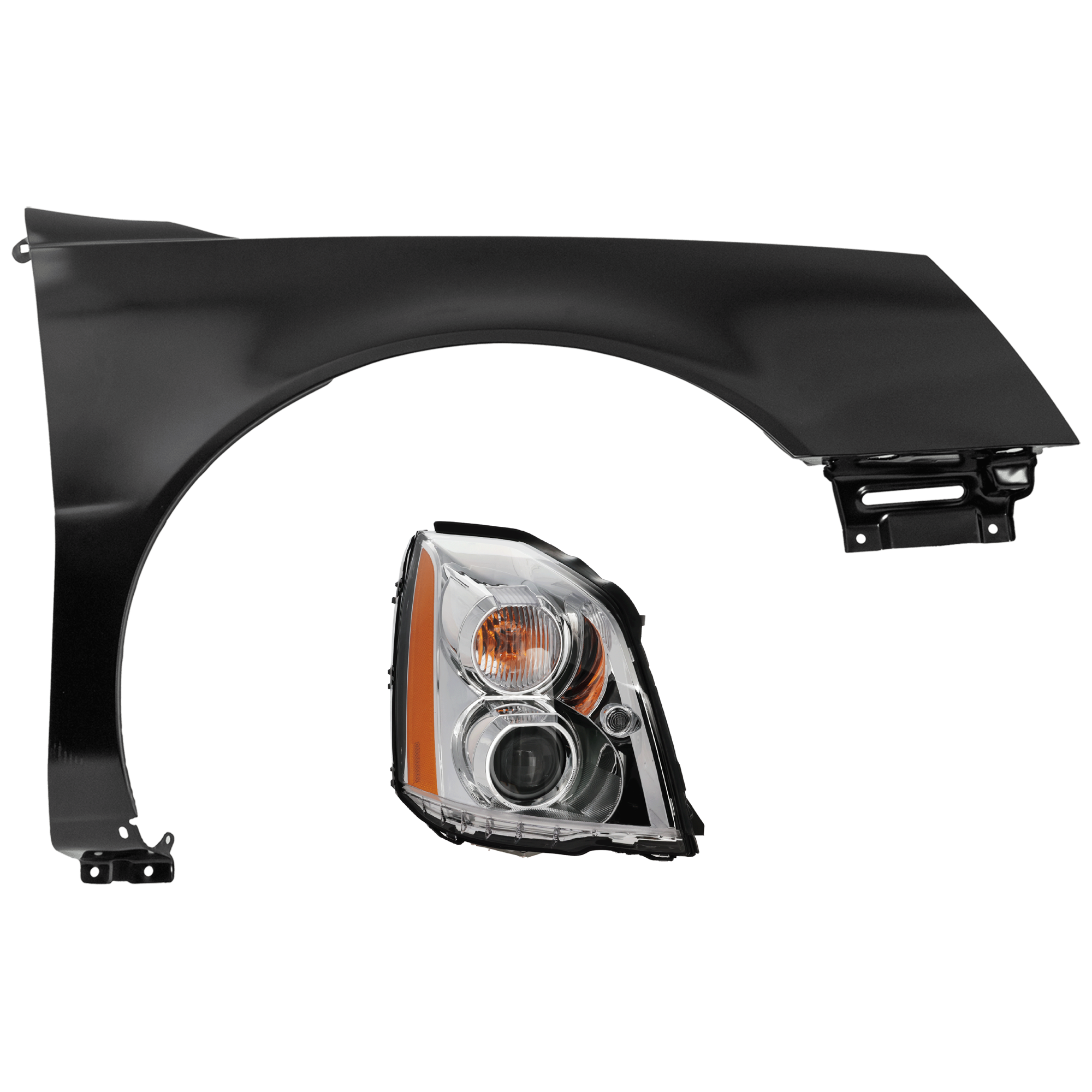 AM DTS 06-11 HEAD LAMP RH Lens and Housing HID Xenon w o HID Kit with Fender SKU KIT 070426-74 Partslink GM2503275 GM1241329 OEM 20861481-15920288