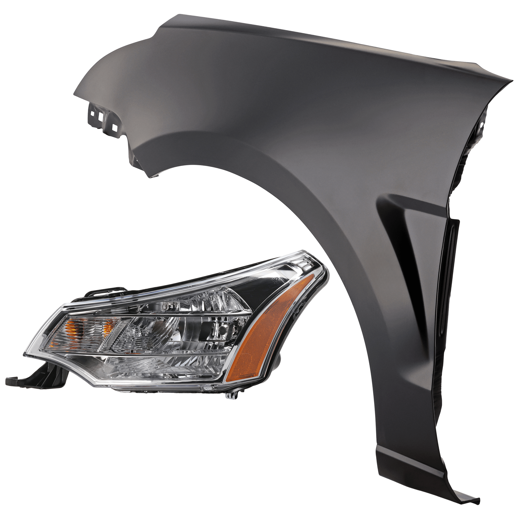 AM FOCUS 08-11 HEAD LAMP LH Assembly Halogen with Fender CAPA SKU KIT 070426-81 Partslink FO2502244C FO1240267C OEM 8S4Z13008F 8S4Z16006A