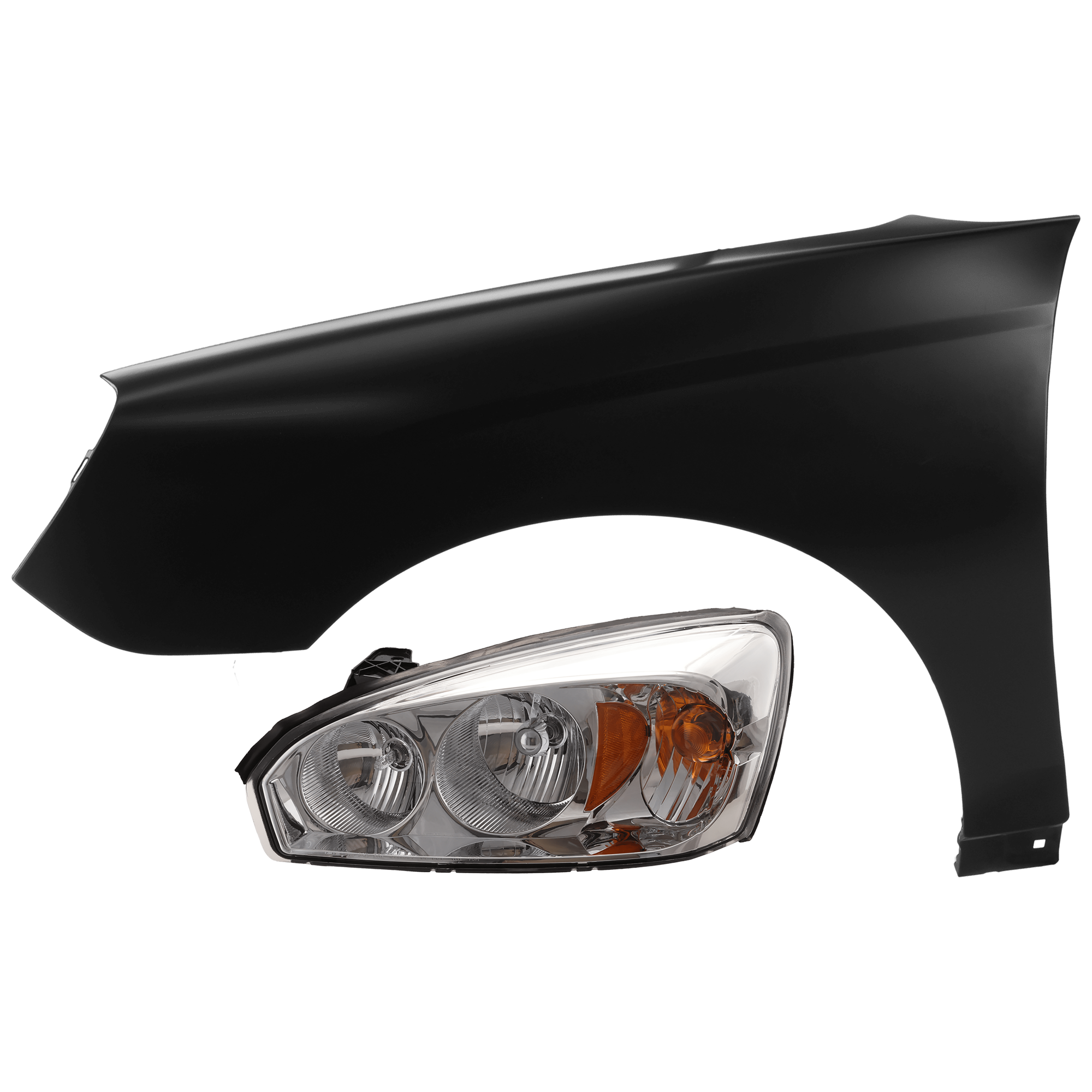 AM MALIBU 04-08 HEAD LAMP LH Composite Assembly Halogen with Fender SKU KIT 070426-99 Partslink GM2502235 GM1240306 OEM 15851373-10398518