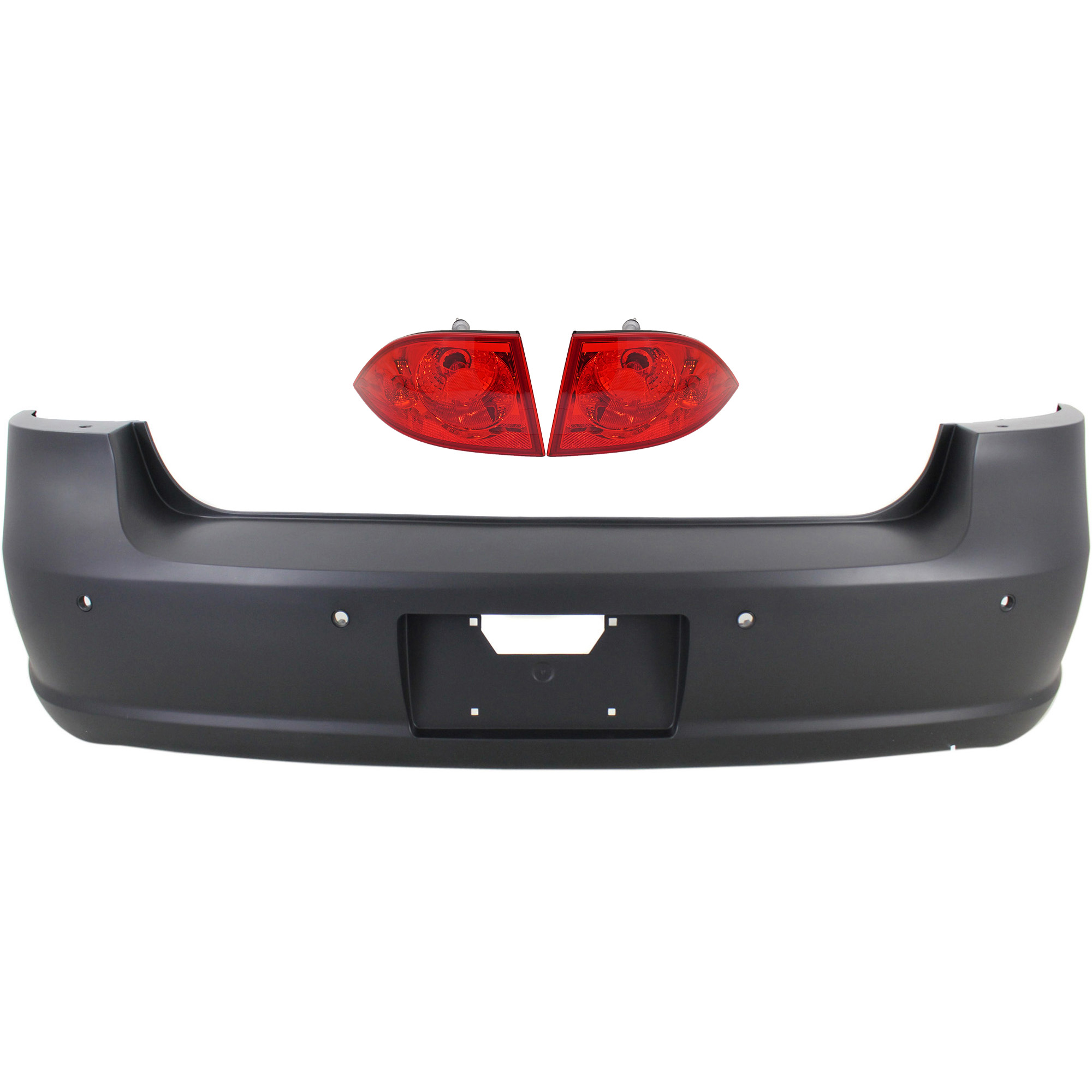 AM LUCERNE 06-07 REAR BUMPER COVER Primed 3 pc Kit with Tail Lights SKU KIT 070517-99 Partslink GM1100774 GM2819177 GM2818177 OEM 19121118-25927354-25927355