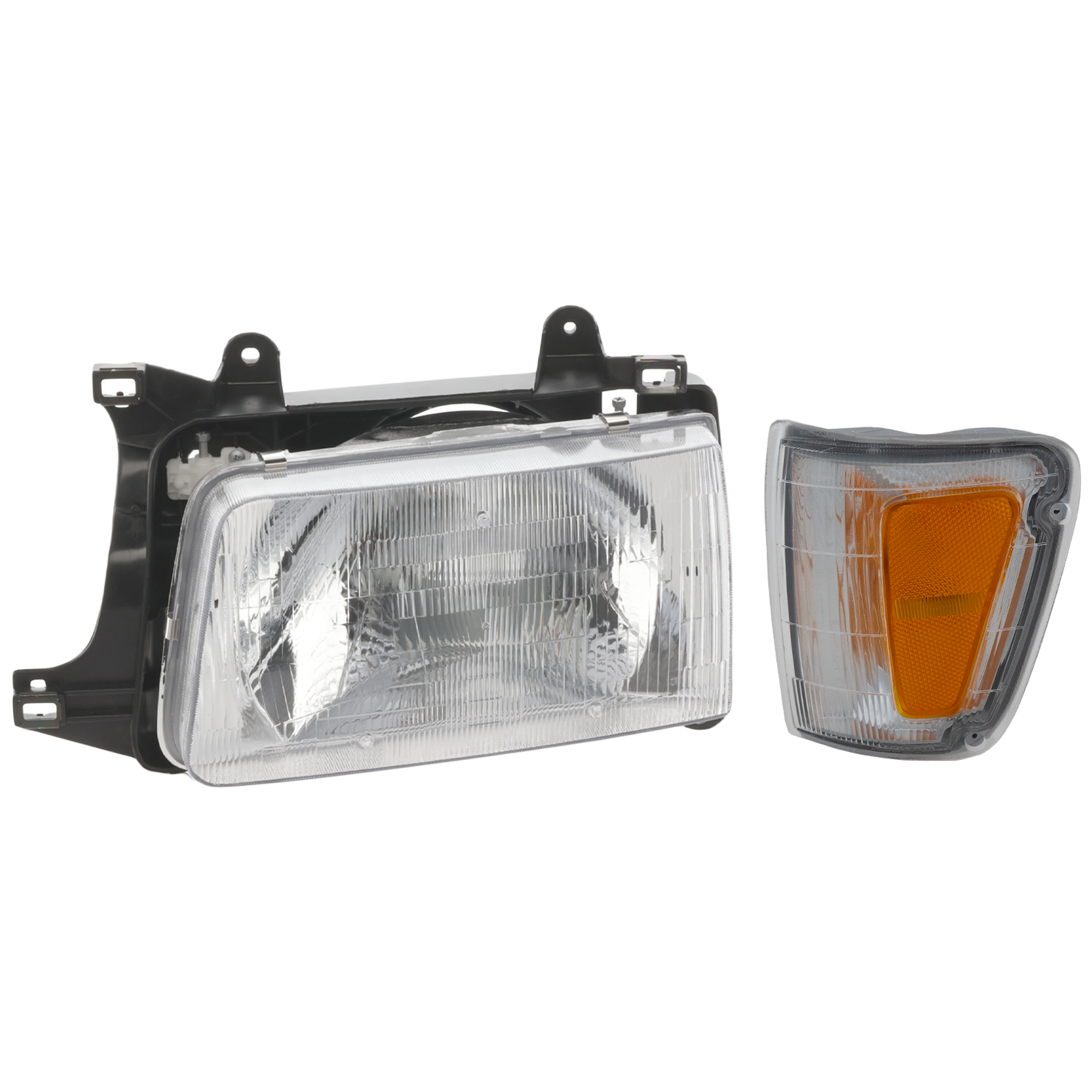 AM T100-93-98 HEADLAMP LH 2 pc kit Assembly Halogen with Corner Light SKU KIT 070524-08 Partslink TO2502119 TO2520140 OEM 8115034010-8162034010