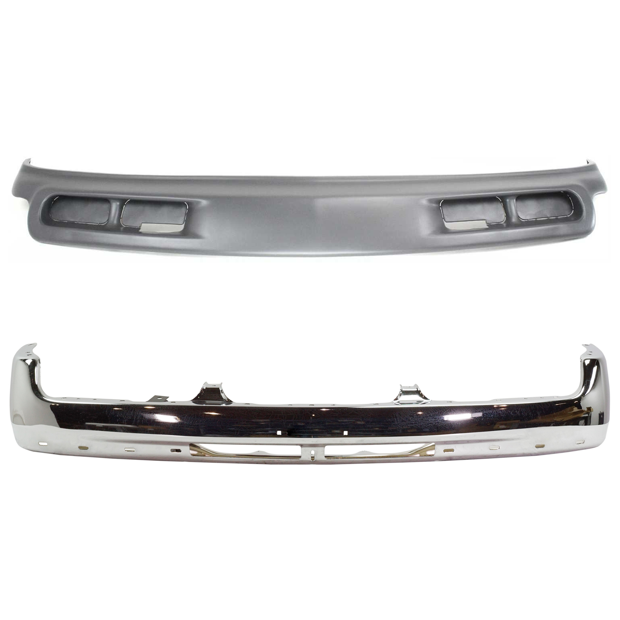 AM SUBURBAN 2500 TAHOE 00-06 FRONT BUMPER 2 pc kit Chrome w Brackets with Valance SKU KIT 070524-11 Partslink GM1003127 GM1092168 OEM 12336026 PFM 15199825