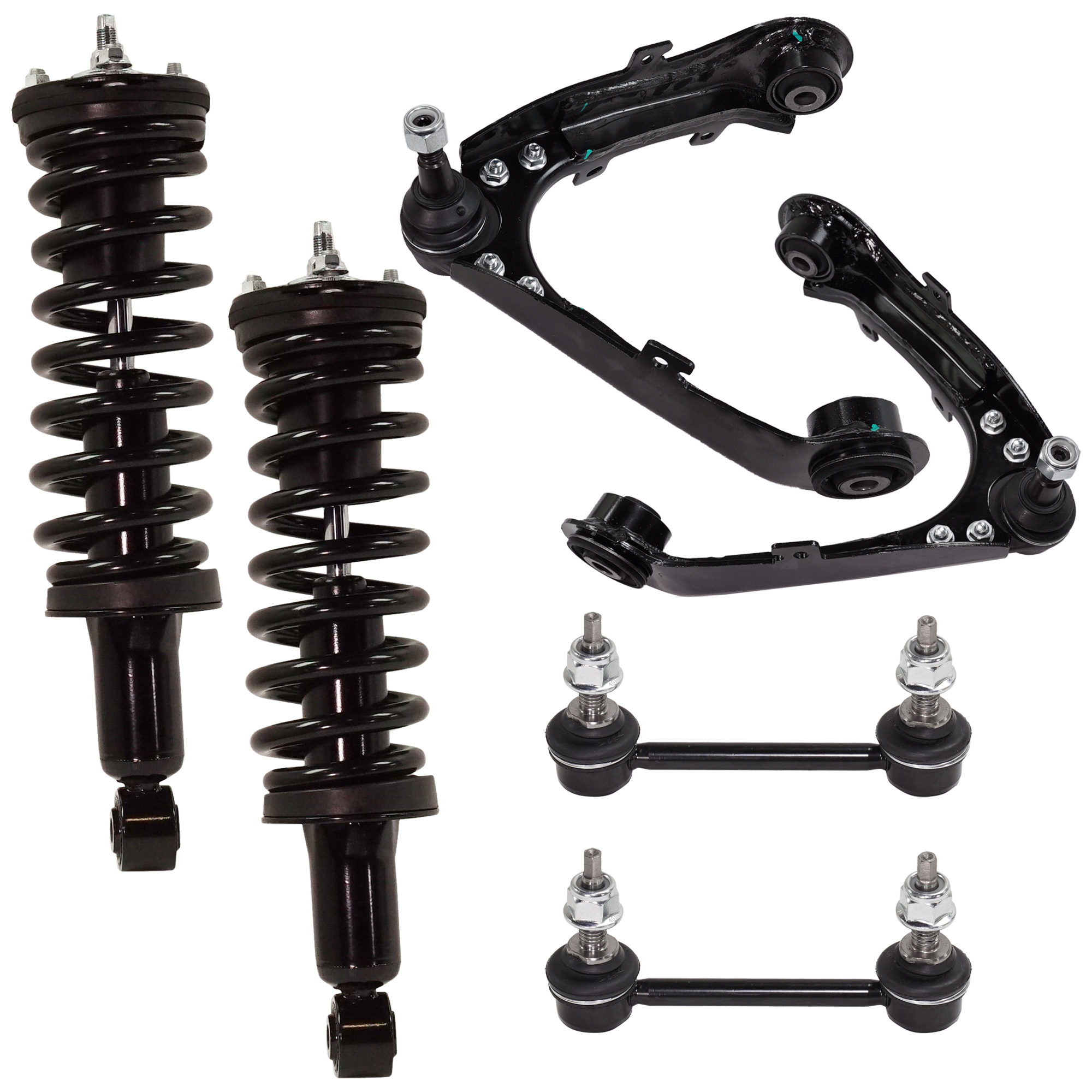 AM COLORADO CANYON 04-12 FRONT SUSPENSION KIT 6 pc Kit with Control Arm Loaded Strut and Sway Bar Link SKU KIT 070524-24 OEM 15104112-15104111-903053RS 209