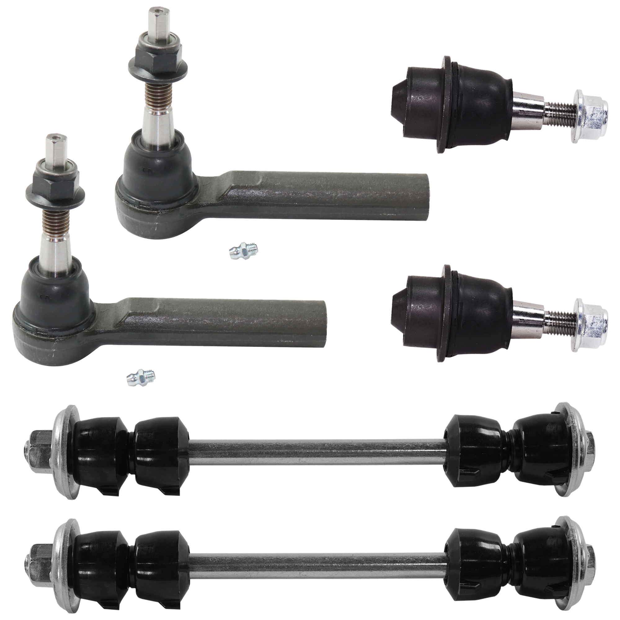 AM SILVERADO SIERRA 1500-14-16 TAHOE 15-16 FRONT SUSPENSION KIT 6 pc Kit with Ball Joint Tie Rod End and Sway Bar Link SKU KIT 070524-25 OEM 22855747-10393679-10395094-188