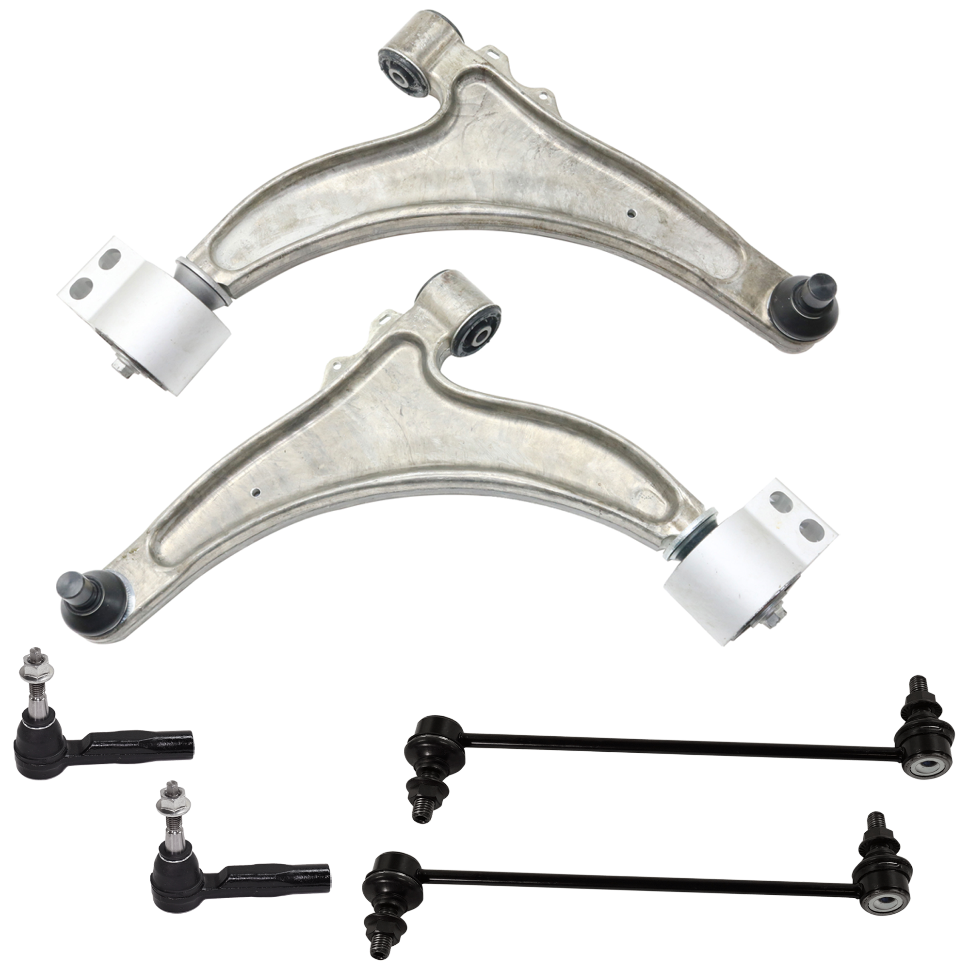 AM LACROSSE 11-12 REGAL 12-12 FRONT SUSPENSION KIT RH AND LH 6 pc Kit with Control Arm Tie Rod End and Sway Bar Link SKU KIT 070524-27 OEM 23354433-22854825-23354432-132