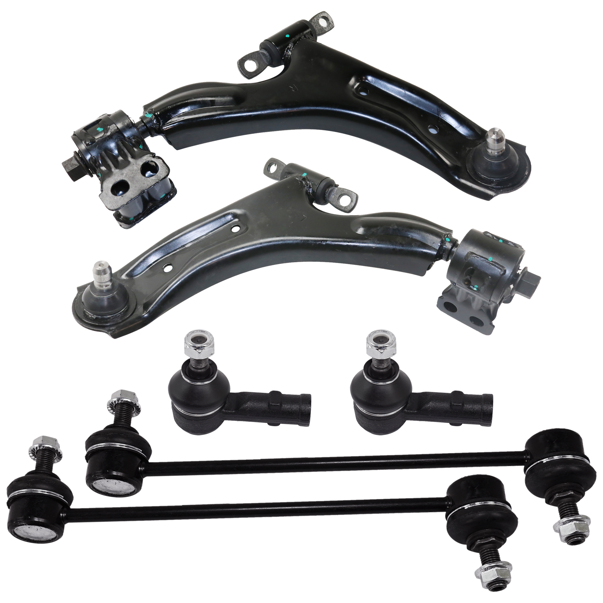 AM SPARK 13-15 SPARK EV 14-16 FRONT SUSPENSION KIT 6 pc kit with Control Arm Sway Bar Link and Tie Rod End SKU KIT 070524-28 OEM 953-192-159-531-921-000-000-000-000