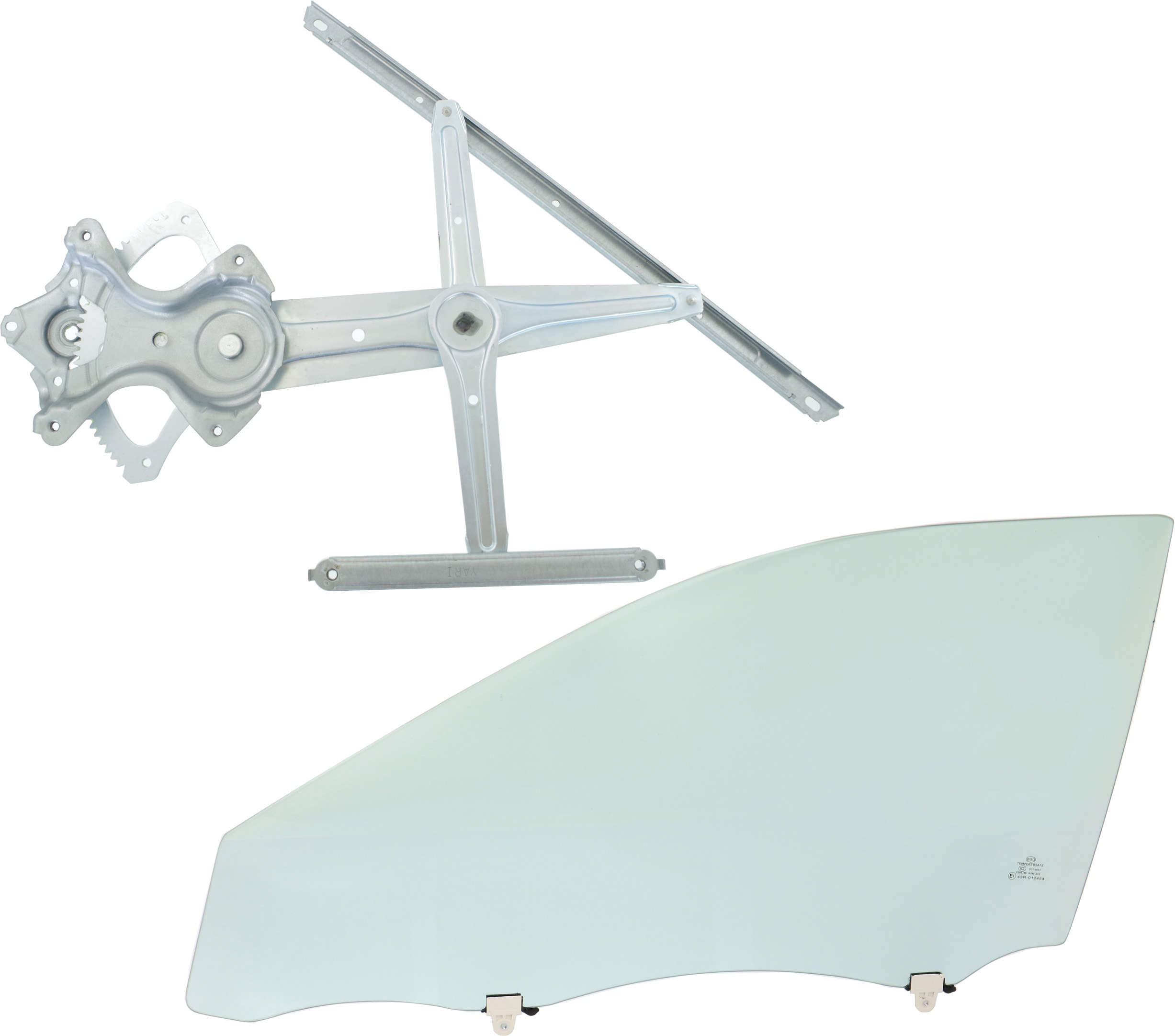 AM CAMRY 12-14 FRONT DOOR GLASS LH Green Tint 2 pc Kit with Window Regulator SKU KIT 070617-47 Partslink TO1350209 OEM 6810206190 FD25312GTYN 6980206