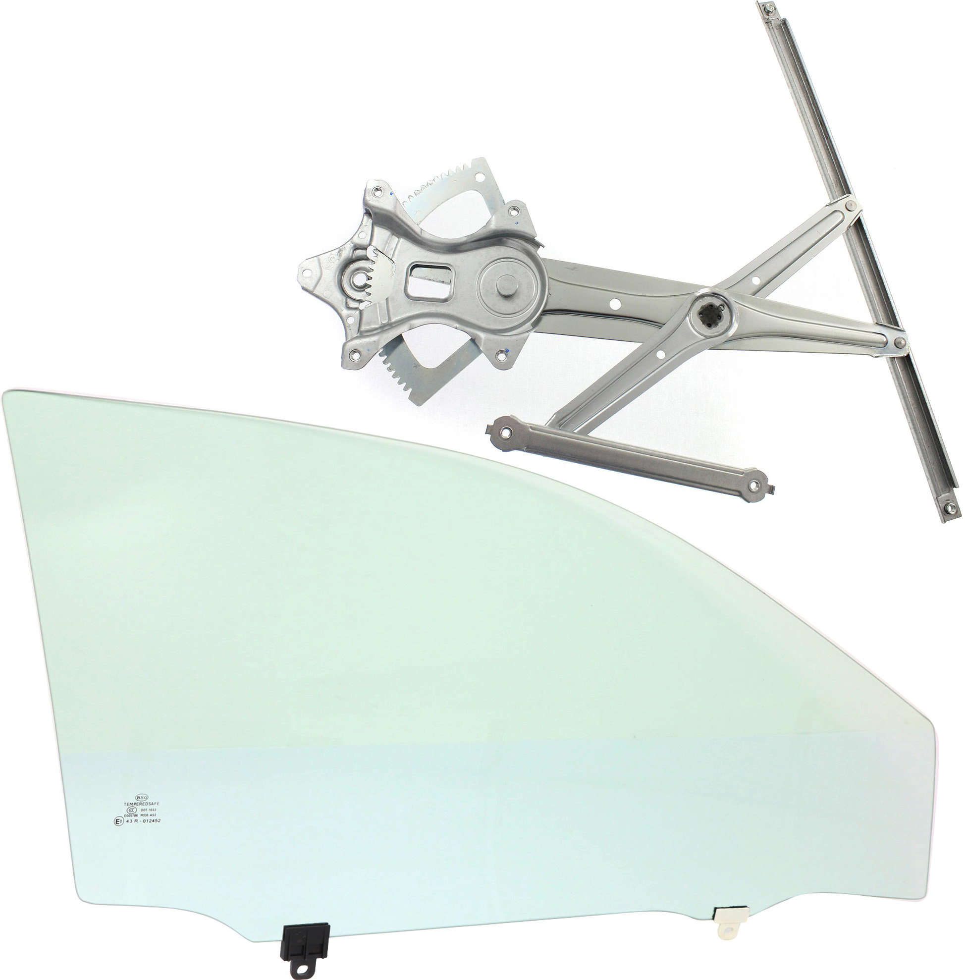 AM COROLLA 09-13 FRONT WINDOW REGULATOR AND DOOR GLASS RH 2 pc kit Power w o Motor w Clip 4 Door Japan Built SKU KIT 070617-90 Partslink TO1351198 OEM 6810112A82 FD23691GTYN 6980112
