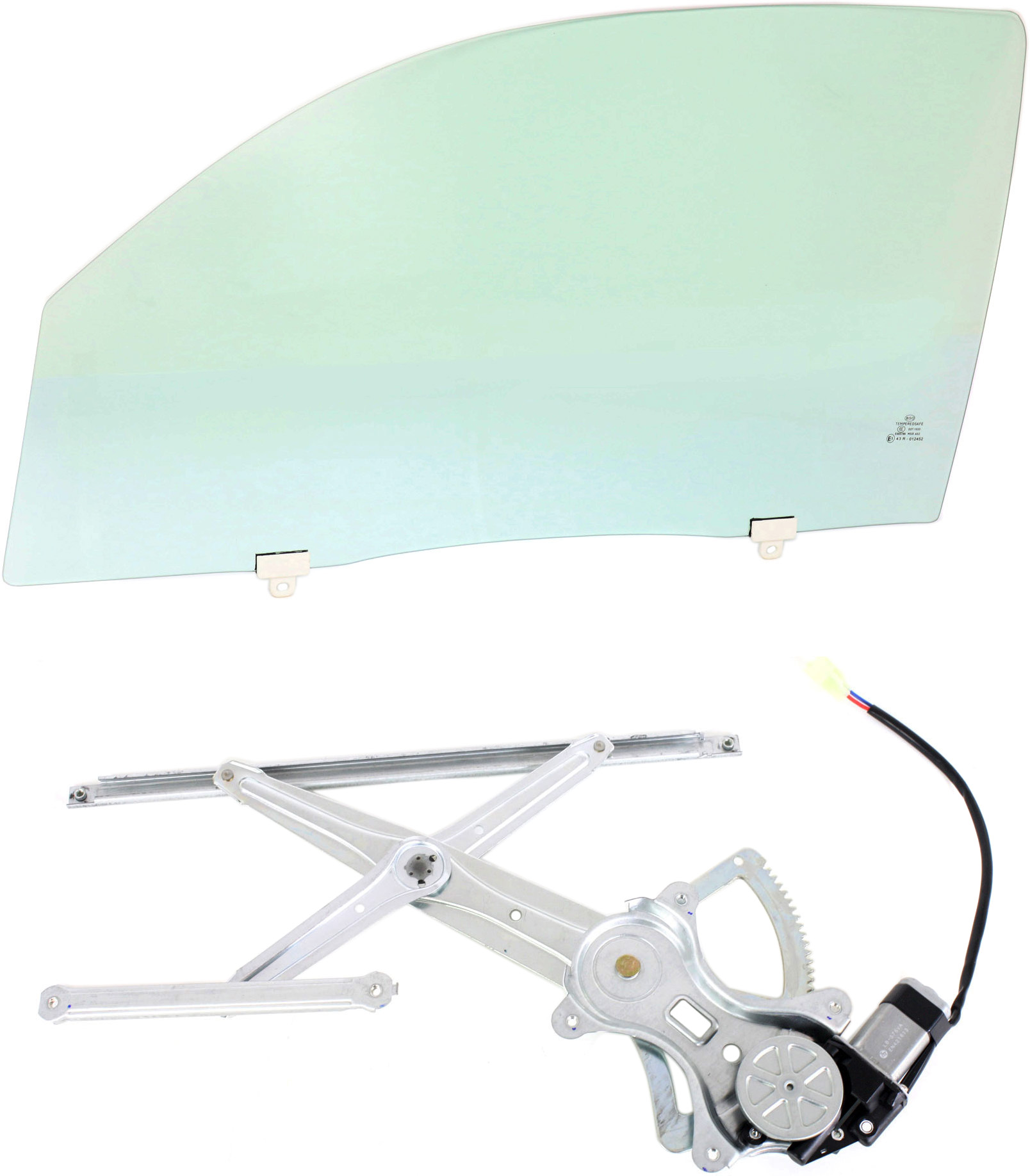 AM TACOMA 05-14 FRONT DOOR GLASS LH Green Tint 2 pc Kit with Window Regulator SKU KIT 070717-38 Partslink TO1350167 OEM 6810204081 FD22400GTYN 6980204