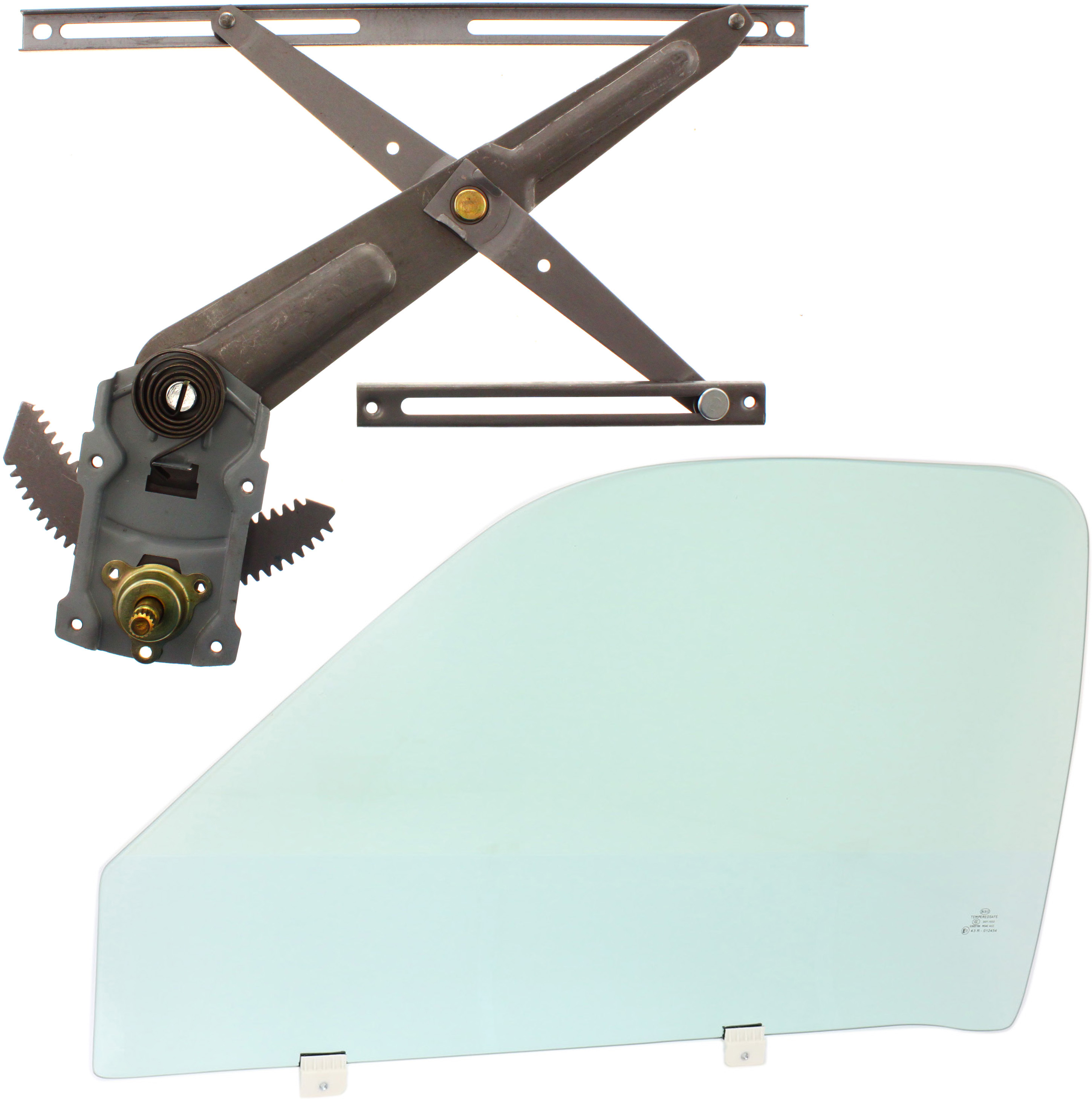 AM TUNDRA 00-06 FRONT DOOR GLASS LH Green Tint 2 pc kit Manual w Clip 2 Door Standard Extended Cab Fleetside SKU KIT 070717-50 Partslink TO1350156 OEM 681020C010 FD20546GTYN 698200C