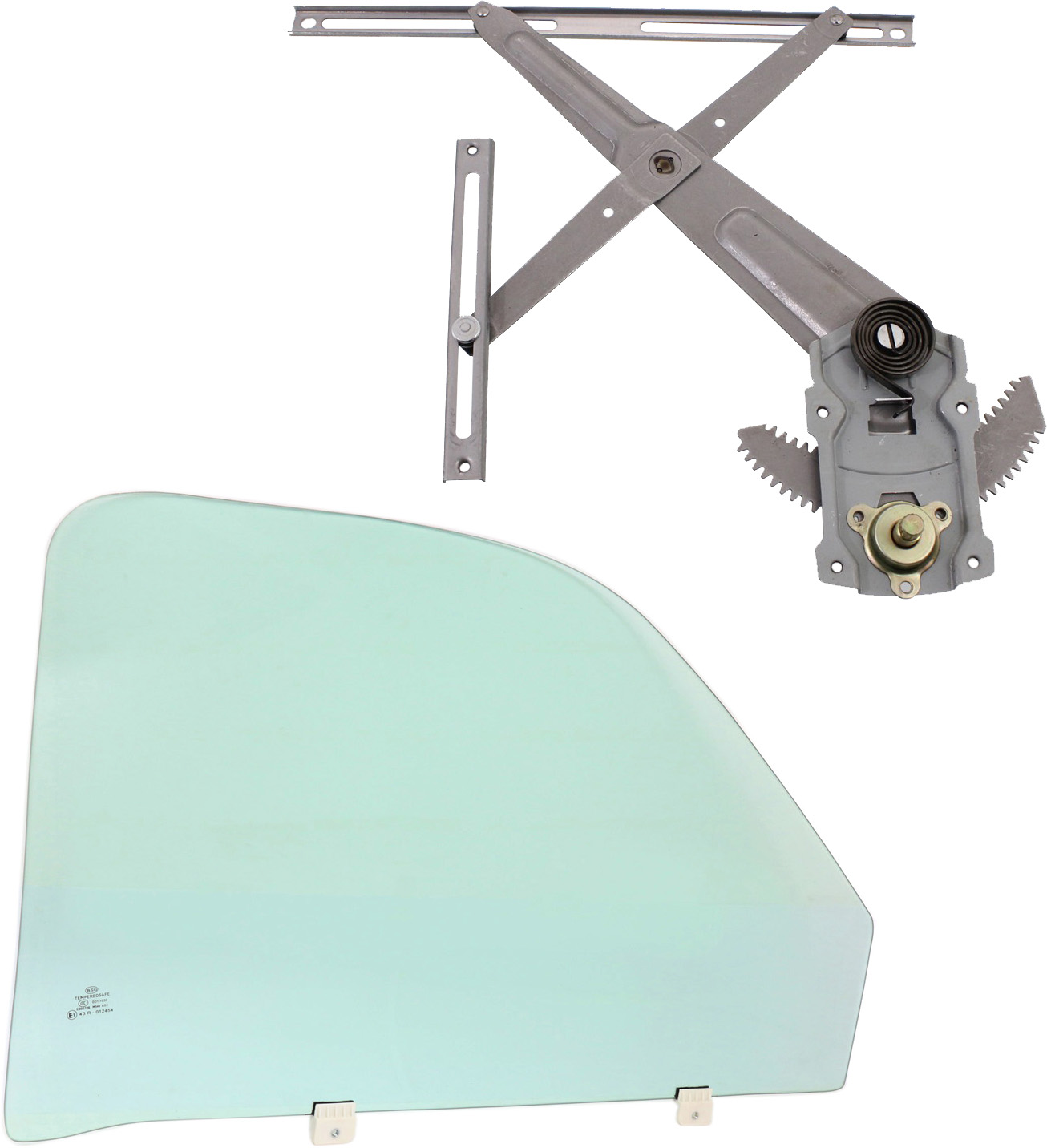 AM TUNDRA 00-06 FRONT DOOR GLASS RH Green Tint 2 pc kit Manual w Clip 2 Door Standard Extended Cab Fleetside SKU KIT 070717-51 Partslink TO1351156 OEM 681010C010 FD20545GTYN 698100C