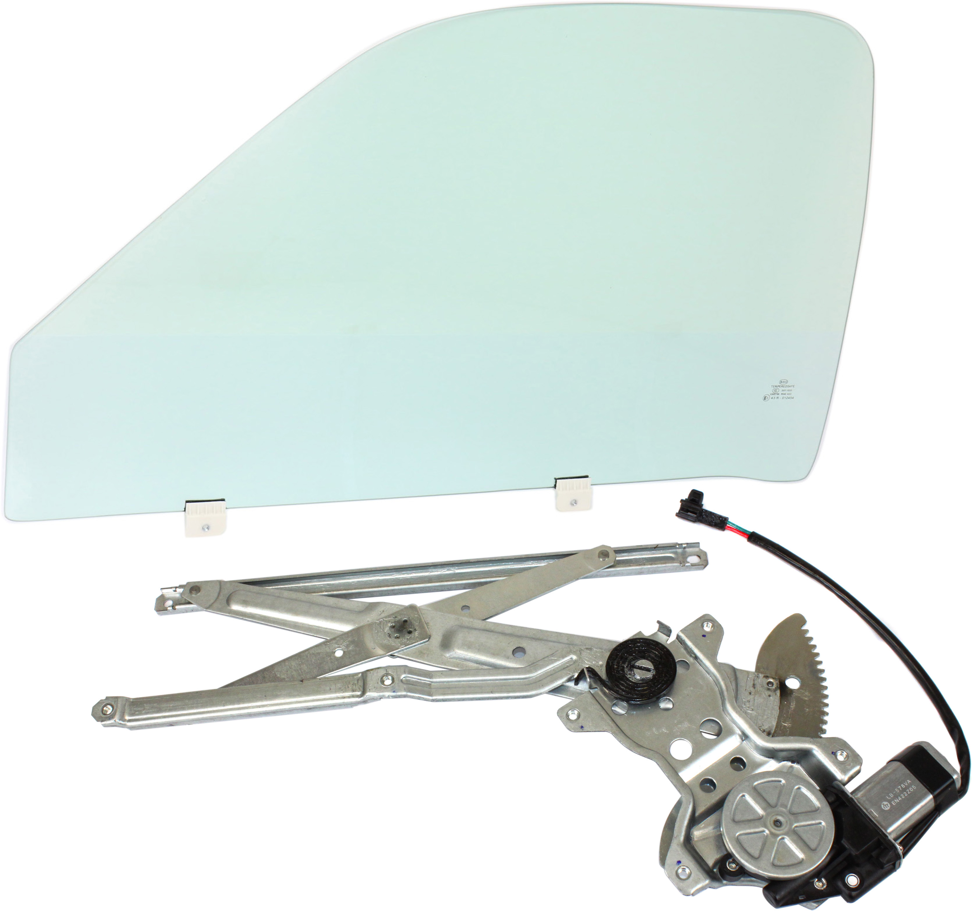 AM TUNDRA 00-06 FRONT DOOR GLASS LH Green Tint 2 pc kit Power w Motor w Clip 2 Door Standard Extended Cab Fleetside SKU KIT 070717-53 OEM 681020C010 FD20546GTYN 857200C