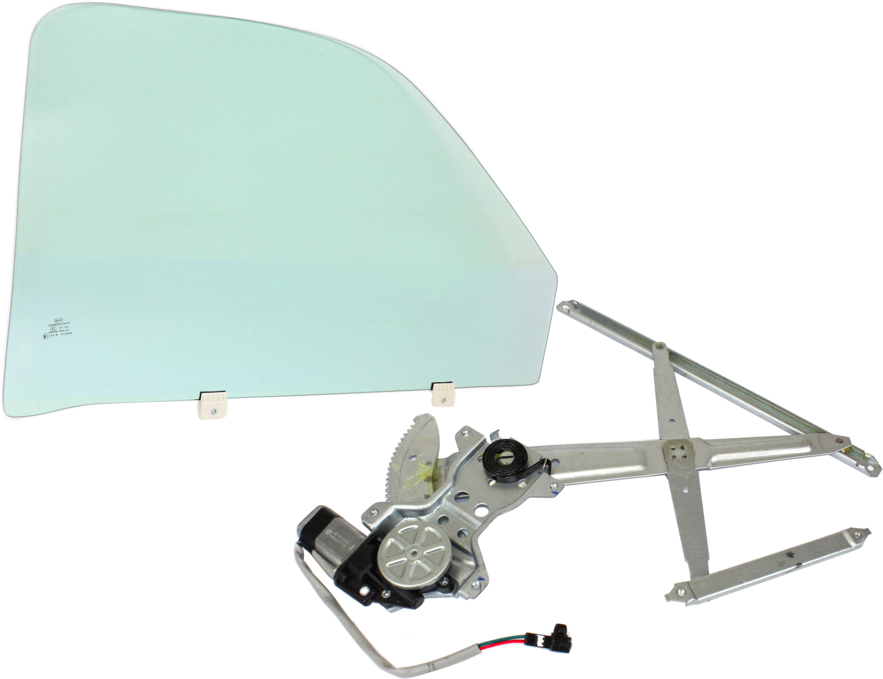 AM TUNDRA 00-06 FRONT DOOR GLASS RH Green Tint 2 pc kit Power w Motor w Clip 2 Door Standard Extended Cab Fleetside SKU KIT 070717-54 OEM 681010C010 FD20545GTYN 857100C