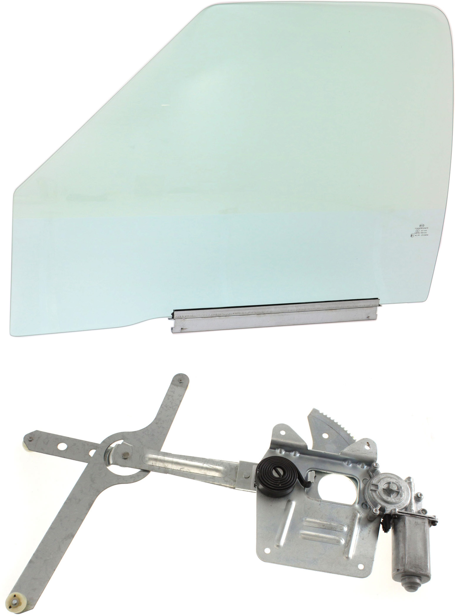 AM S10 SONOMA 94-04 FRONT DOOR GLASS LH Green Tint 2 pc Kit with Window Regulator SKU KIT 070717-68 Partslink GM1350131 OEM 15761466 DD08423GTYN 93386009