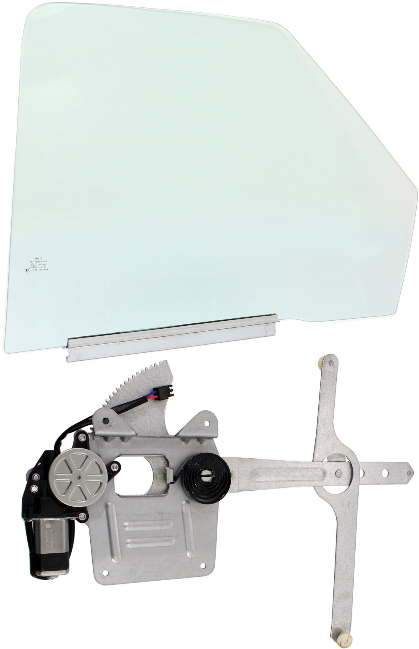 AM S10 SONOMA 94-04 FRONT DOOR GLASS RH Green Tint 2 pc Kit with Window Regulator SKU KIT 070717-69 Partslink GM1351131 OEM 15724372 DD08422GTYN 93386008