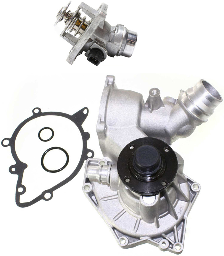 AM 540I 99-01 X5-00-03 WATER PUMP 2 pc kit with Thermostat Housing SKU KIT 071017-12 OEM 20815-39344-43518-98213-181706