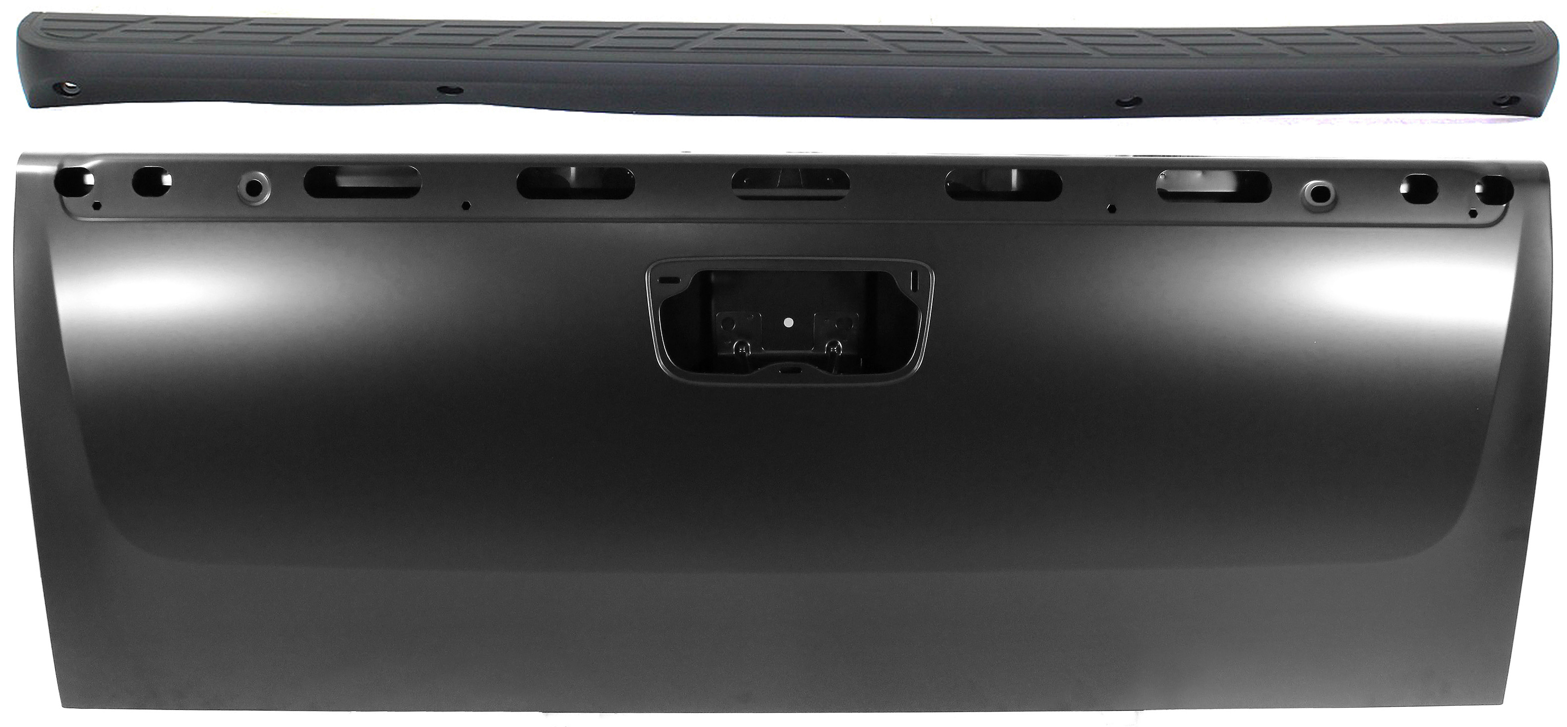 AM SILVERADO SIERRA 1500-07-13 TAILGATE KIT Fleetside Locking w o Rear View Camera Exc. 2007 Classic 2 pc Kit with Tailgate Molding SKU KIT 071017-50 Partslink GM1900125 GM1904104 OEM 20885079-25844299