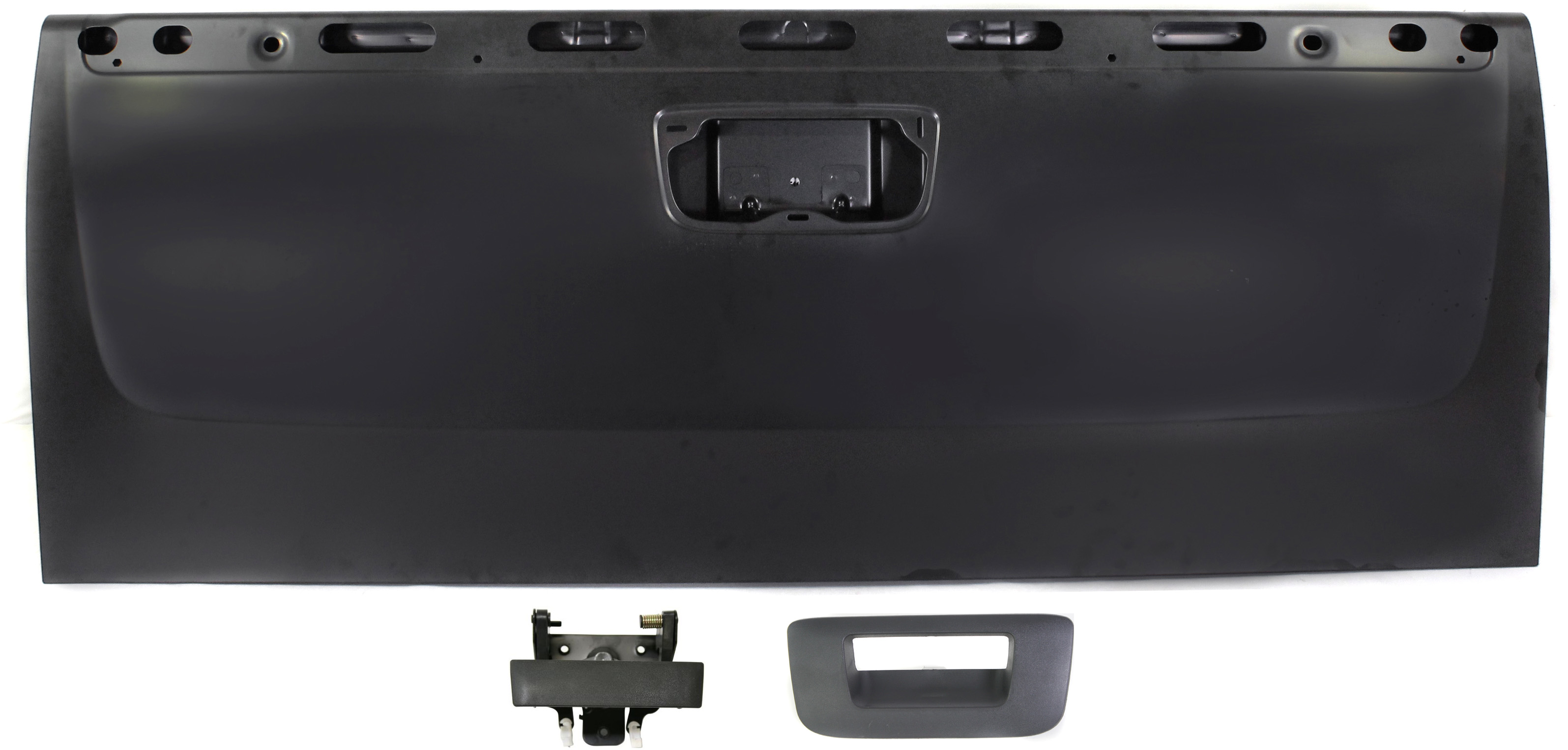 AM SILVERADO SIERRA 2500 HD 3500 HD 07-14 TAILGATE w o Keyhole 3 pc Kit with Tailgate Handle SKU KIT 071017-71 Partslink GM1900126 GM1916107 GM1915125 OEM 20885080-22755303-20955300-151