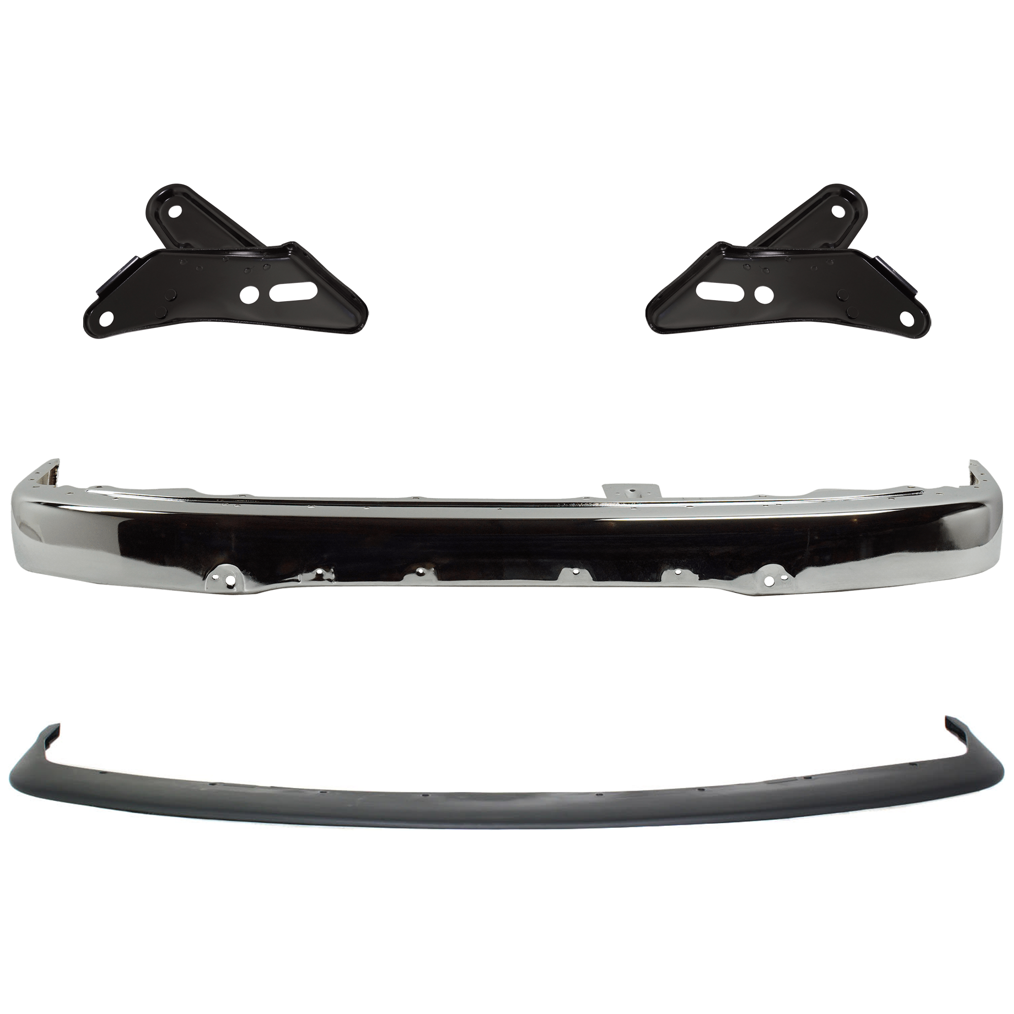 AM 4RUNNER 99-02 FRONT BUMPER 4 pc kit Face Bar Chrome with Bumper Bracket and Bumper Trim SKU KIT 071024-20 Partslink TO1002168 TO1067126 TO1066126 TO1087108 OEM 5210135660-5201135070-52012350
