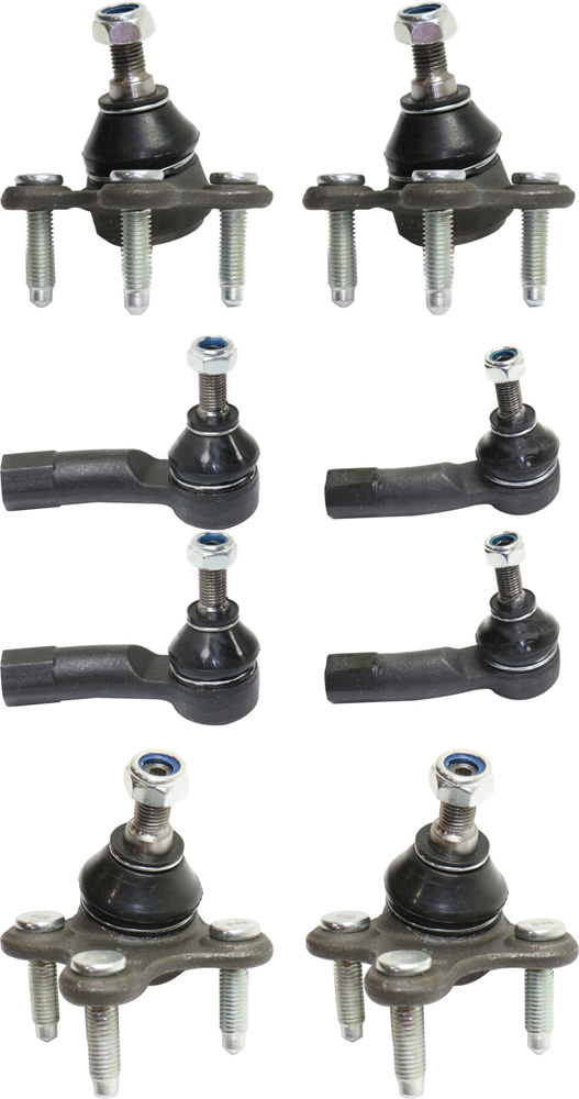 AM JETTA 05-18 BEETLE PASSAT 12-19 FRONT SUSPENSION KIT RH AND LH 8 pc Kit with Ball Joints and Tie Rod Ends SKU KIT 071117-21 OEM 1015971-2601618-5051338-1K0407