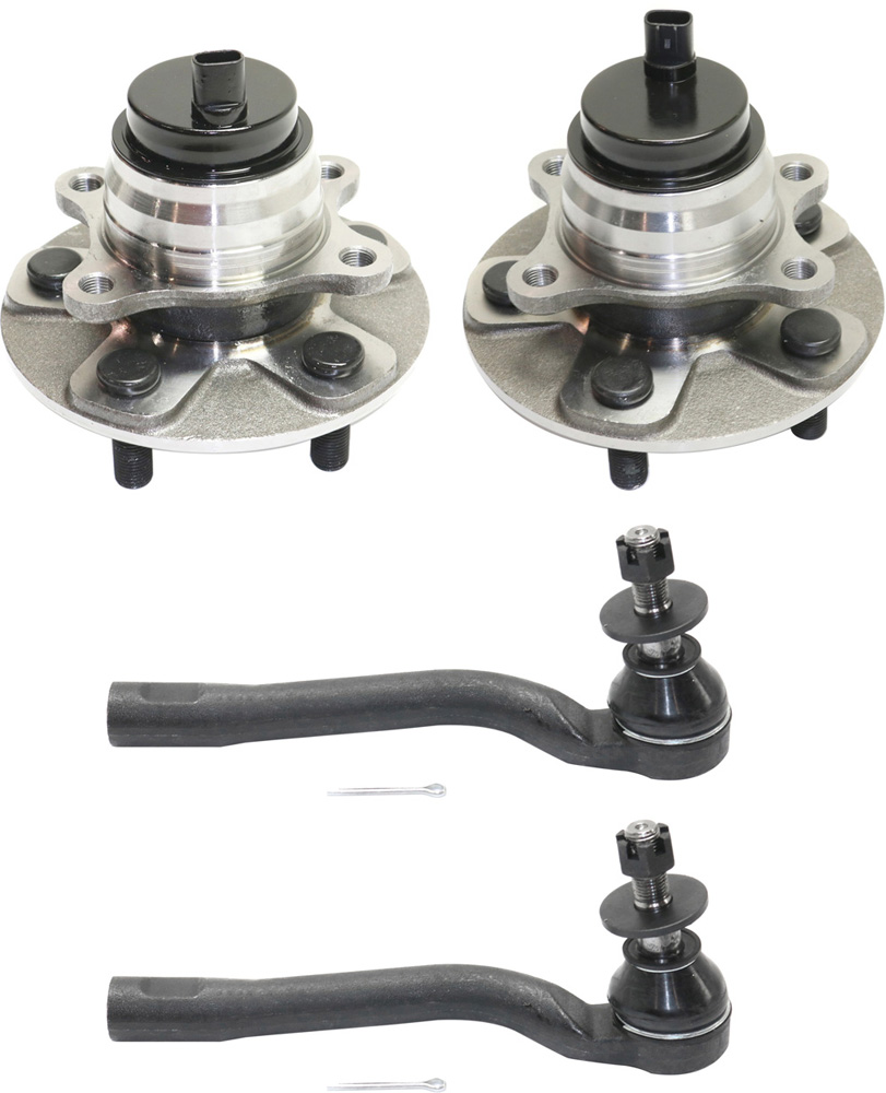 AM LS460-07-17 FRONT HUB ASSEMBLY RH AND LH 4 pc Kit RWD with Tie Rod Ends SKU KIT 071117-31 OEM 513313-713313-4356050010-43560