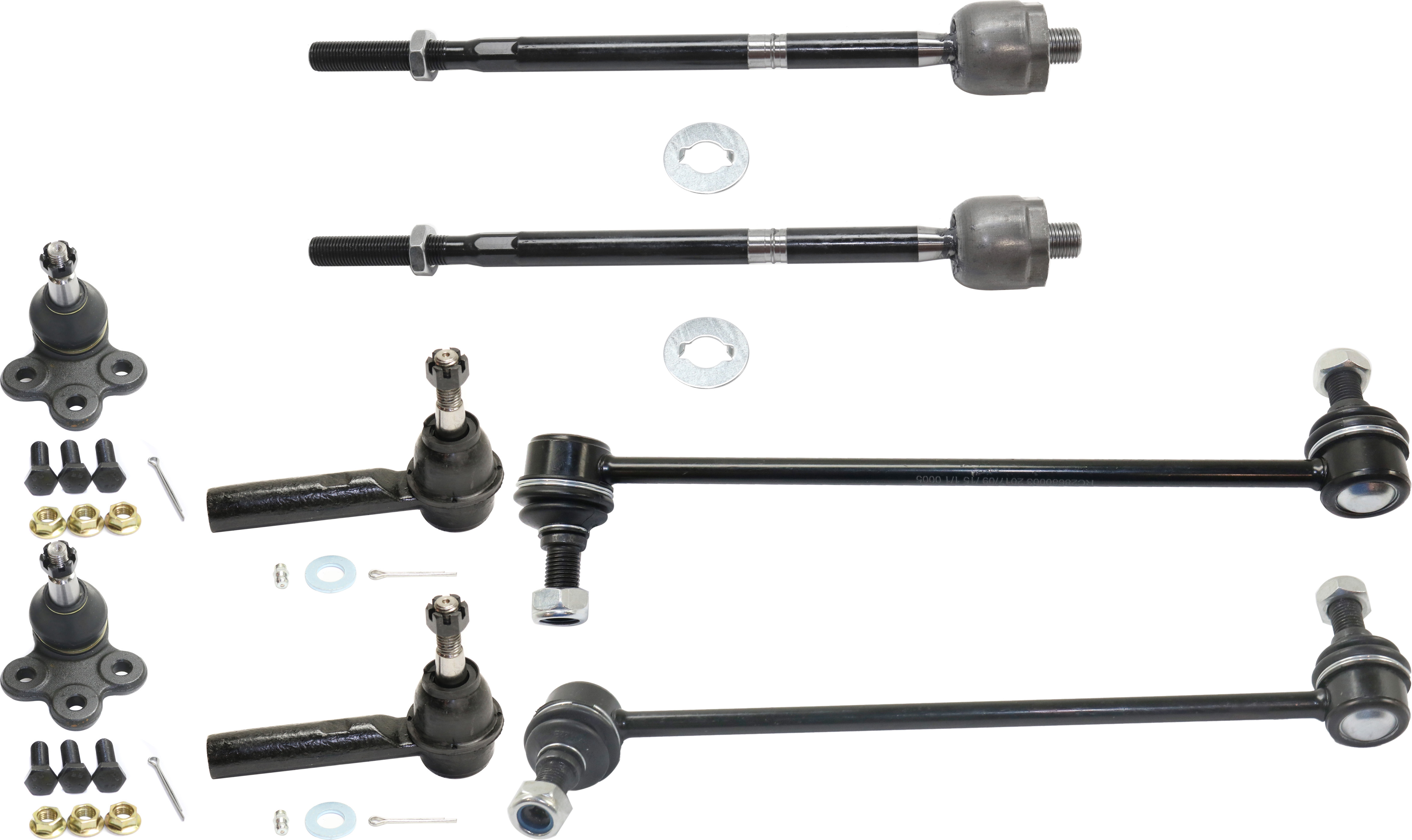 AM EQUINOX TERRAIN 10-17 FRONT SUSPENSION KIT RH AND LH 8 pc kit with Ball Joints Sway Bar Links and Tie Rod Ends SKU KIT 071117-33 OEM GS50519-1017499-2653026-545174