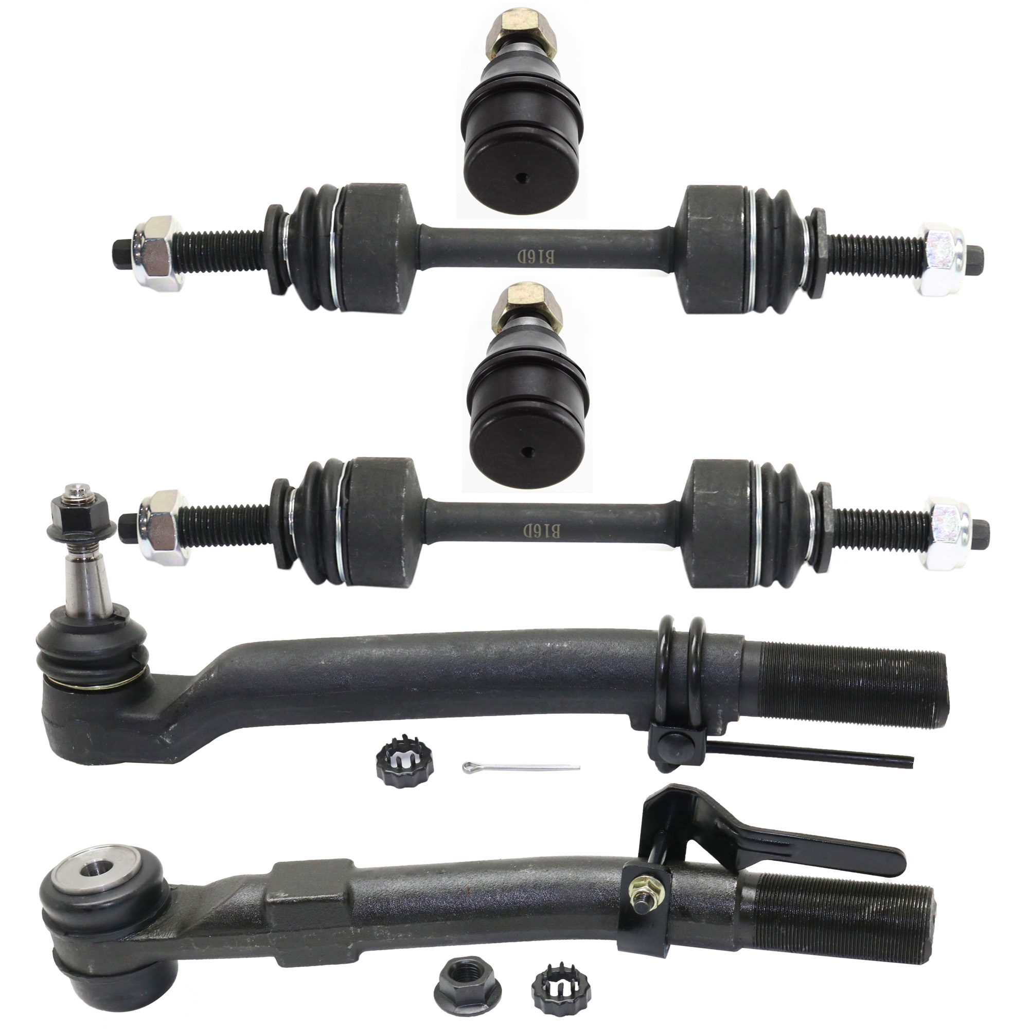 AM F 250 F 350 SUPER DUTY 10-22 FRONT SUSPENSION KIT RH AND LH 6 pc kit with Ball Joints Sway Bar Links and Tie Rod Ends SKU KIT 071117-35 OEM 104149-287003-287006-2601248-2