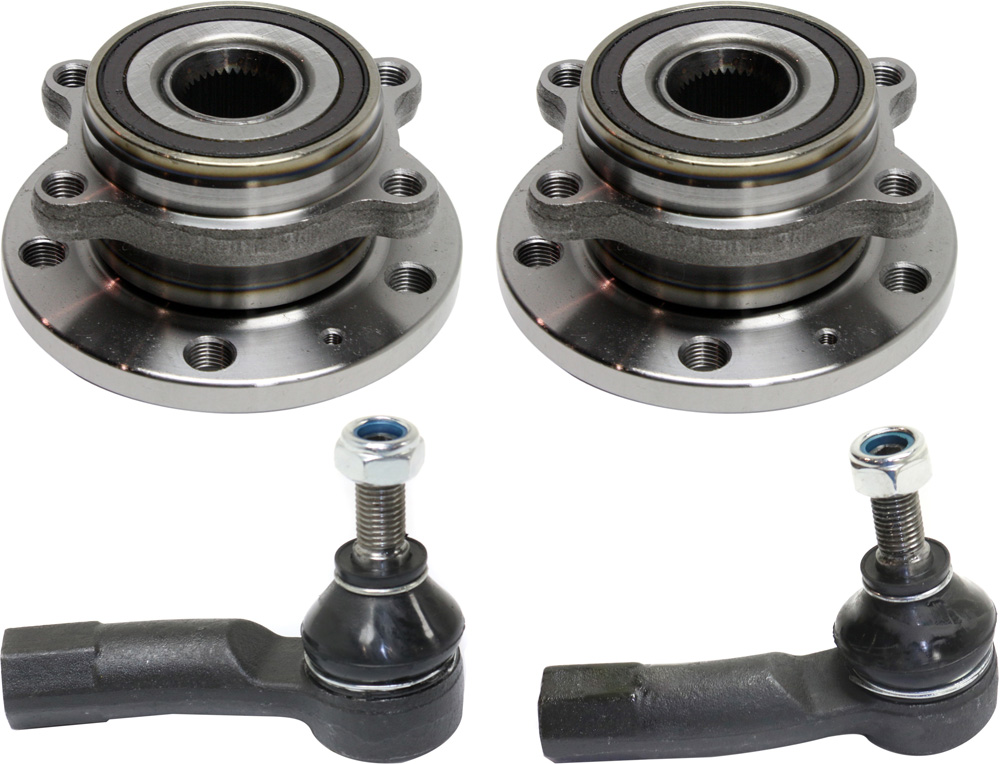 AM JETTA 05-18 PASSAT 06-19 FRONT HUB ASSEMBLY RH AND LH 4 pc Kit with Tie Rod Ends SKU KIT 071117-37 OEM 5K0498621-1015850-2693426-4012