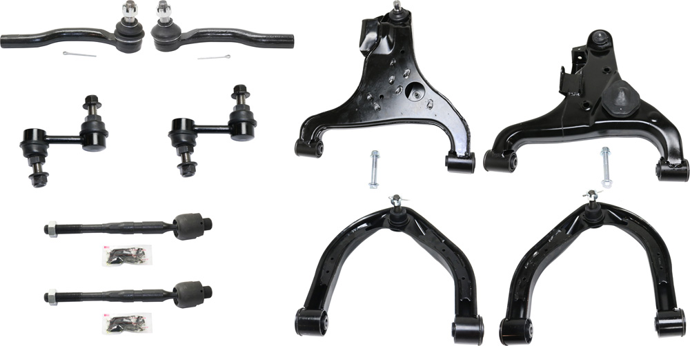 AM TITAN 04-15 FRONT CONTROL ARM KIT RH AND LH Upper and Lower w ball joint s 10 pc Kit with Sway Bar Link and Tie Rod End SKU KIT 071117-58 OEM 54501ZR00A 54500ZR00A 545257S0