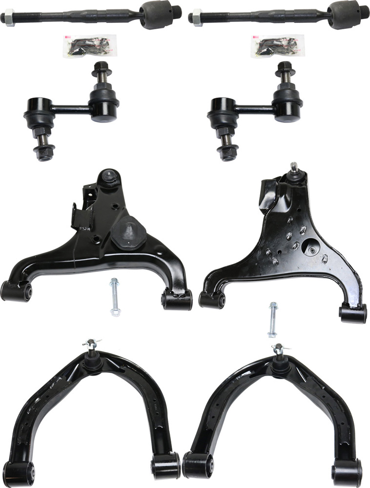 AM TITAN 04-15 FRONT CONTROL ARM KIT RH AND LH Upper and Lower w ball joint s 8 pc Kit with Sway Bar Link and Tie Rod End SKU KIT 071117-59 OEM 54501ZR00A 54500ZR00A 545257S0