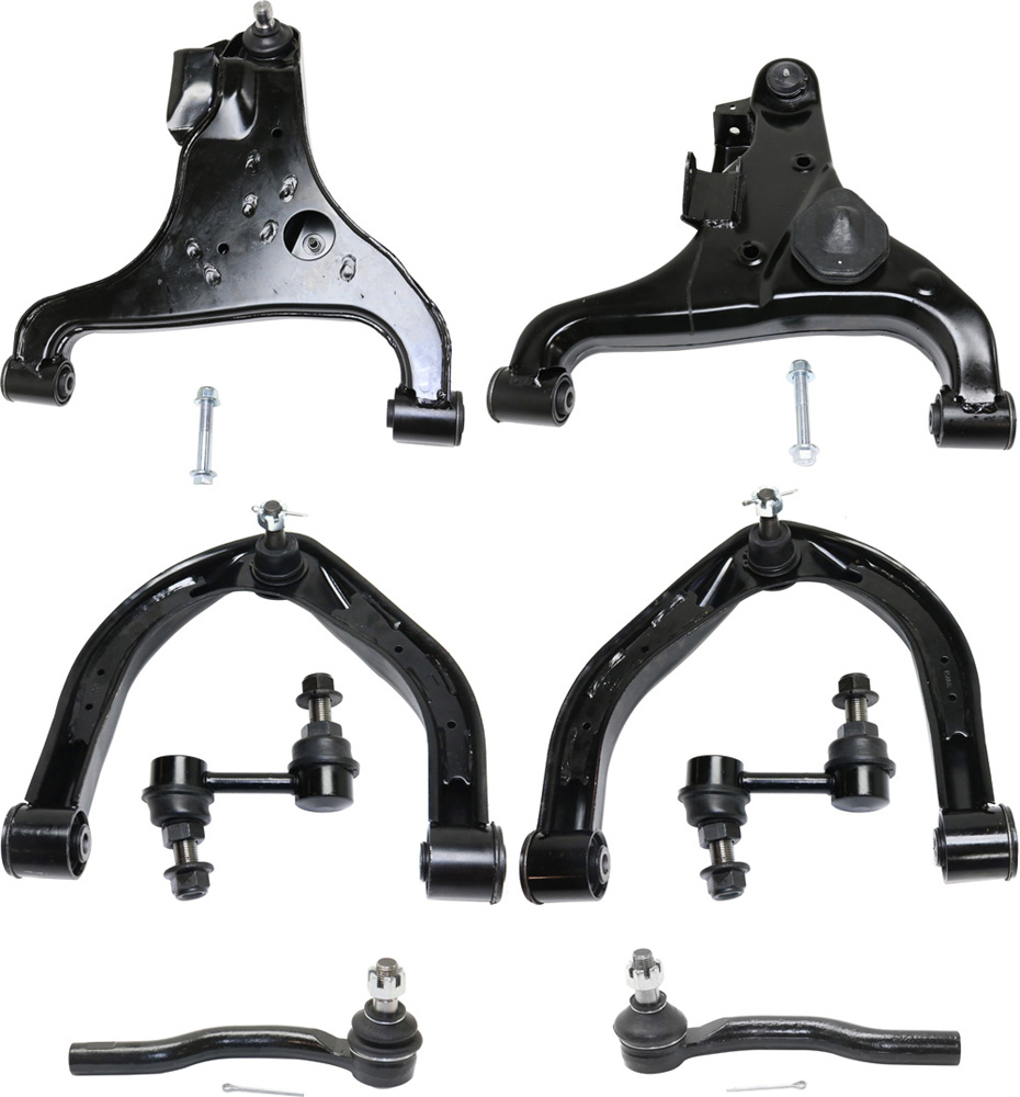 AM TITAN 04-15 FRONT CONTROL ARM KIT RH AND LH Upper and Lower w ball joint s 8 pc Kit with Sway Bar Link and Tie Rod End SKU KIT 071117-60 OEM 54501ZR00A 54500ZR00A 545257S0