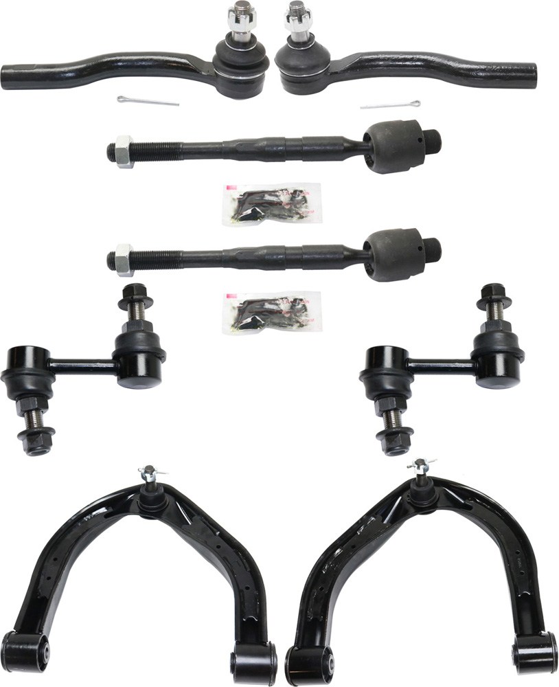 AM TITAN 04-15 ARMADA 05-18 FRONT CONTROL ARM KIT RH AND LH Upper w ball joint s 8 pc Kit with Sway Bar Link and Tie Rod End SKU KIT 071117-61 OEM 545257S000-54525ZR00A 545247S0