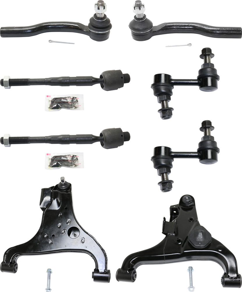 AM TITAN 04-15 FRONT CONTROL ARM KIT RH AND LH Lower w ball joint s 8 pc Kit with Sway Bar Link and Tie Rod End SKU KIT 071117-62 OEM 54501ZR00A 54500ZR00A 1016035