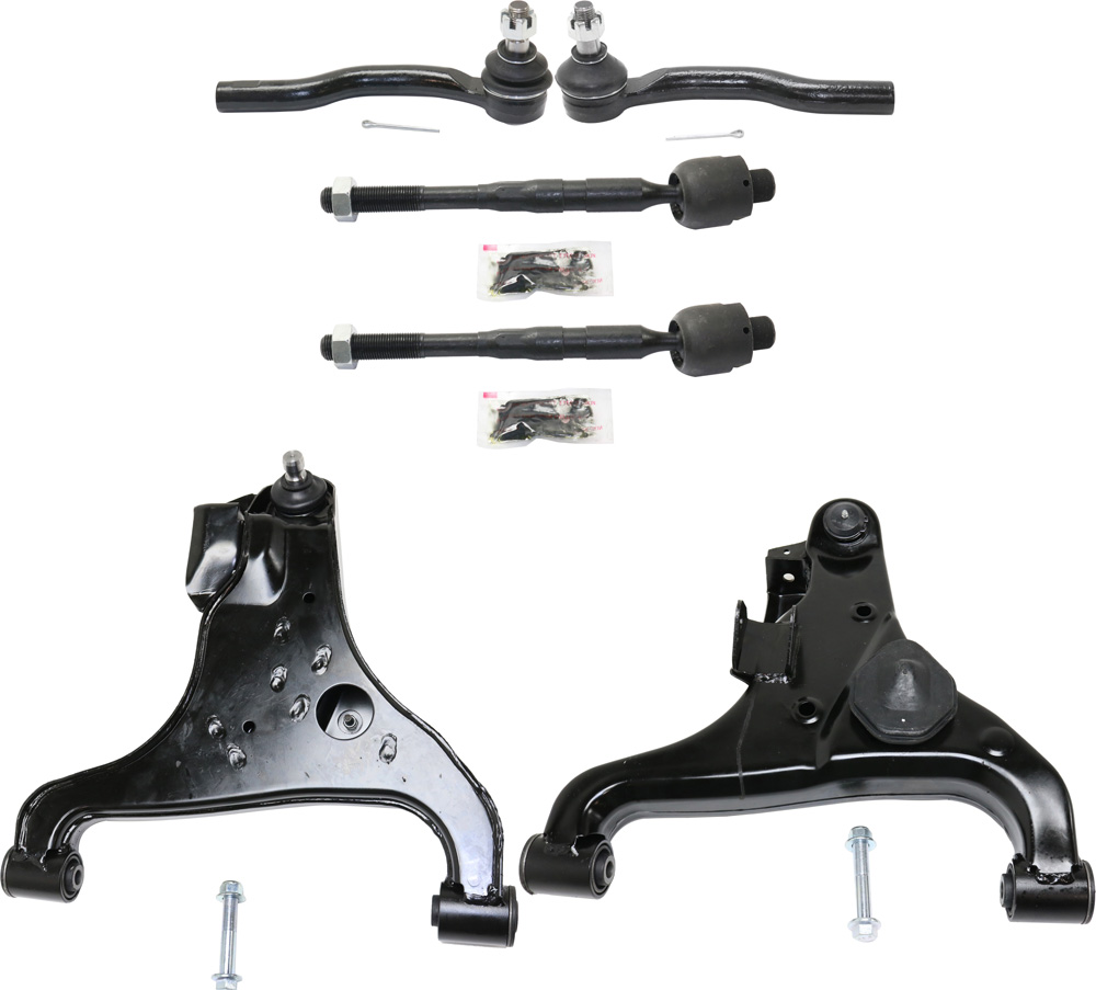 AM TITAN 04-15 FRONT CONTROL ARM KIT RH AND LH Lower 6 pc Kit with Tie Rod End SKU KIT 071117-64 OEM 54501ZR00A 54500ZR00A 485207S0