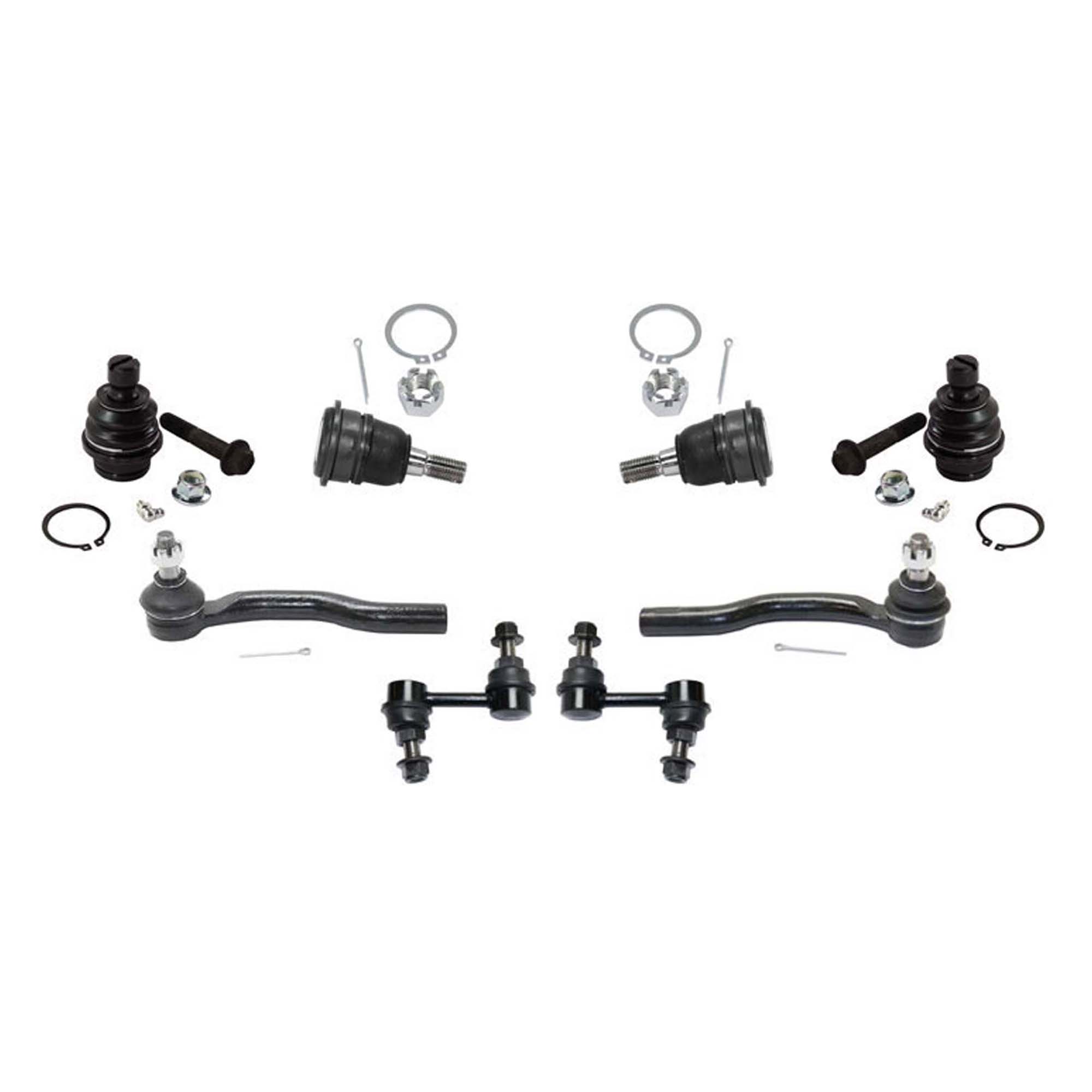 AM TITAN 04-15 ARMADA 05-19 FRONT SUSPENSION KIT RH AND LH 8 pc Kit with Sway Bar Links Tie Rod Ends and Ball Joints SKU KIT 071117-70 OEM 2601737-2606344-5001151-502132