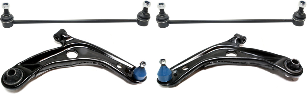 AM YARIS 06-18 PRIUS C 12-19 FRONT CONTROL ARM KIT RH AND LH Lower w ball joint s 4 pc Kit with Sway Bar Link SKU KIT 071117-76 OEM 4806959135-4806959095-48068591