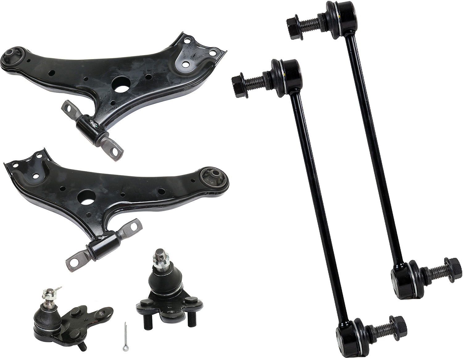 AM RX350-10-20 HIGHLANDER 08-19 FRONT CONTROL ARM KIT RH AND LH Lower w ball joint s 6 pc Kit with Ball Joint and Sway Bar Link SKU KIT 071117-77 OEM 1017332 TC5009-45D10005 FA2464