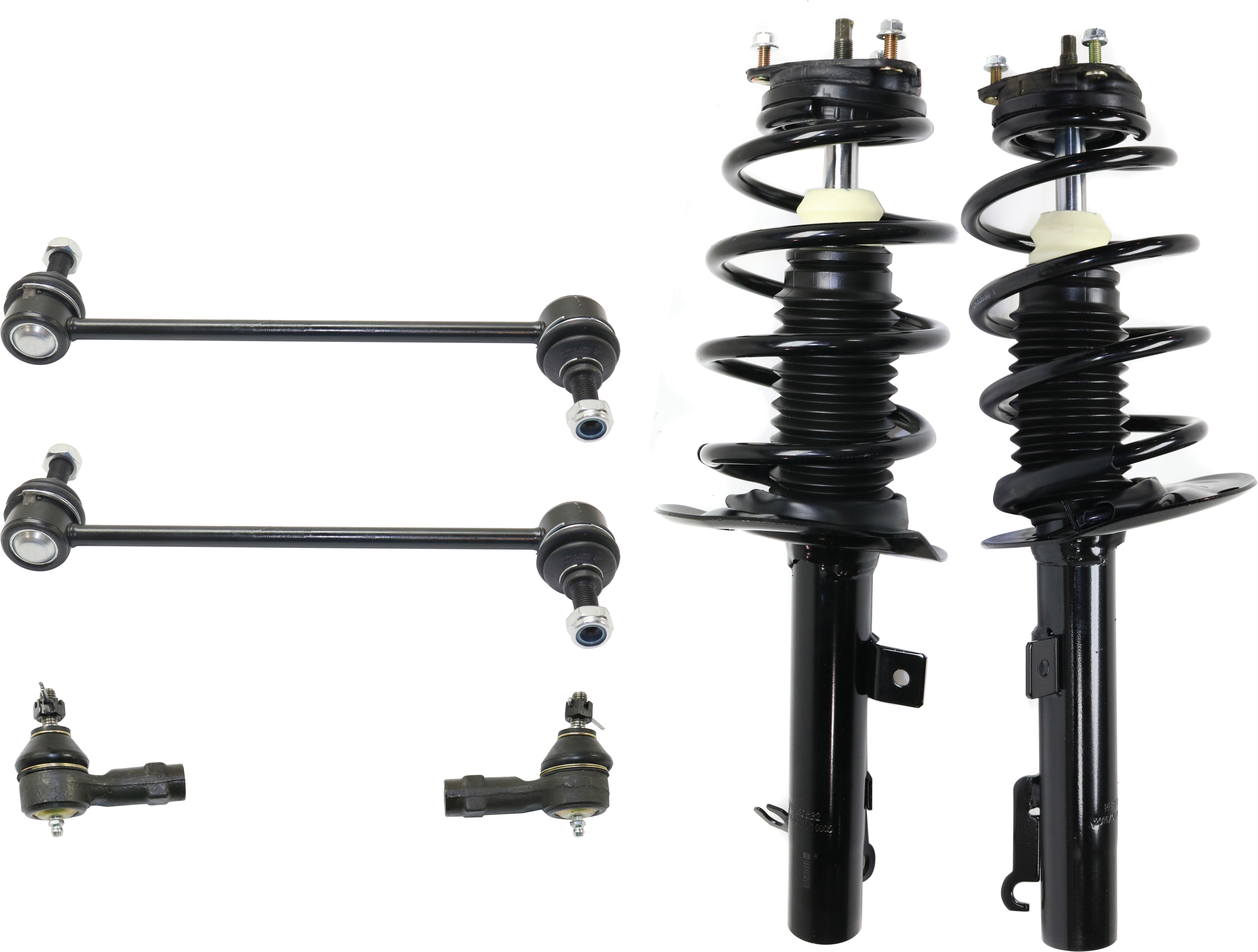 AM FOCUS 08-11 FRONT SUSPENSION KIT RH and LH 6 pc Kit with Loaded Struts Sway Bar Links and Tie Rod Ends SKU KIT 071117-80 OEM 9S4Z18125A 9S4Z18124B 8S4Z1812