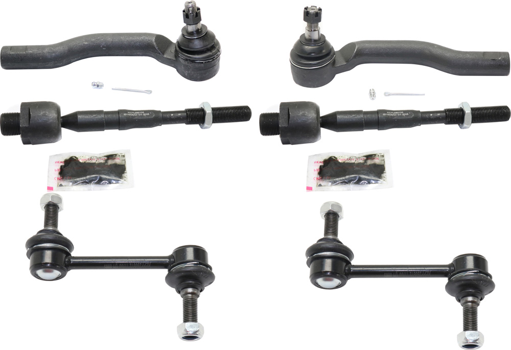 AM EDGE 07-14 MKX 07-15 FRONT SUSPENSION KIT RH AND LH 6 pc kit with Sway Bar Links and Tie Rod Ends SKU KIT 071117-89 OEM 7T4Z5K483A 7T4Z3A130B 7T4Z3A13