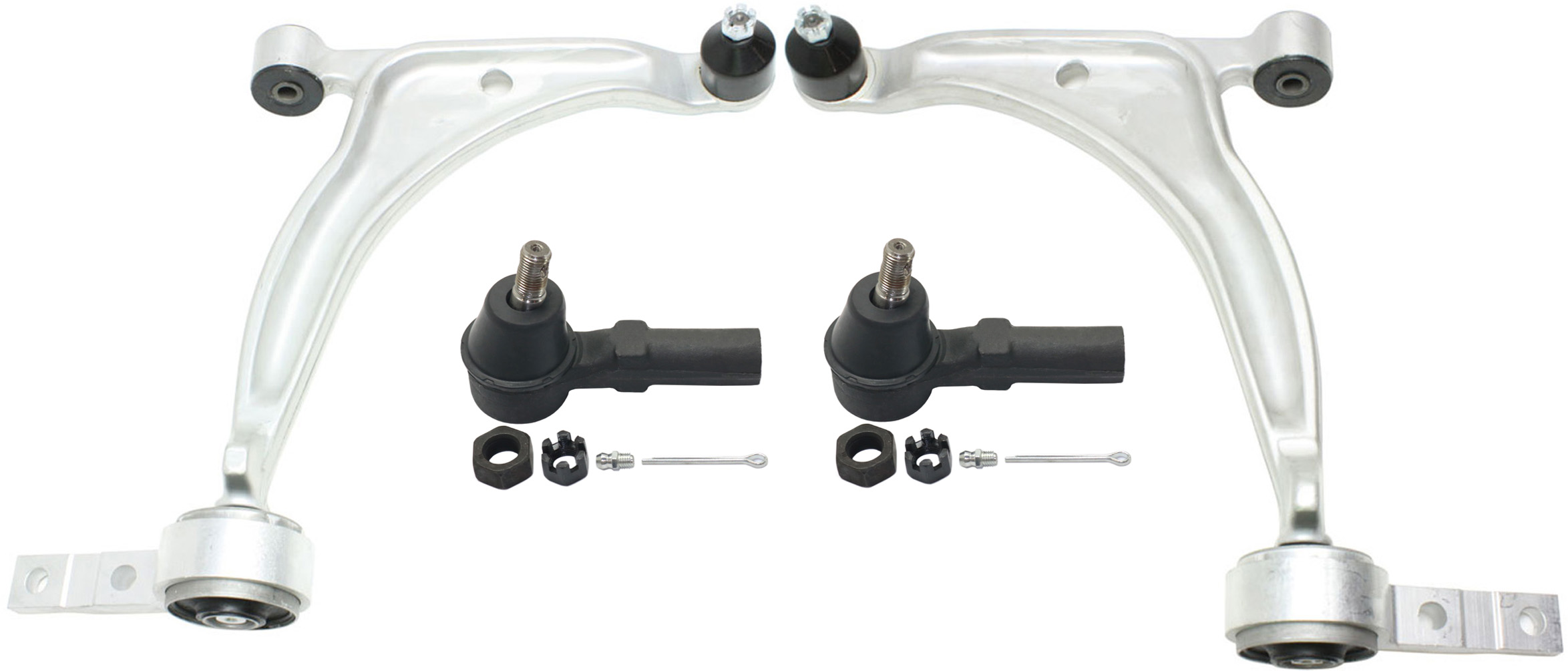 AM ALTIMA 05-06 FRONT CONTROL ARM KIT RH AND LH Lower 4 pc Kit with Tie Rod End SKU KIT 071118-11 Partslink NI4520101 OEM 545017Y00A 545018J000-545007Y0