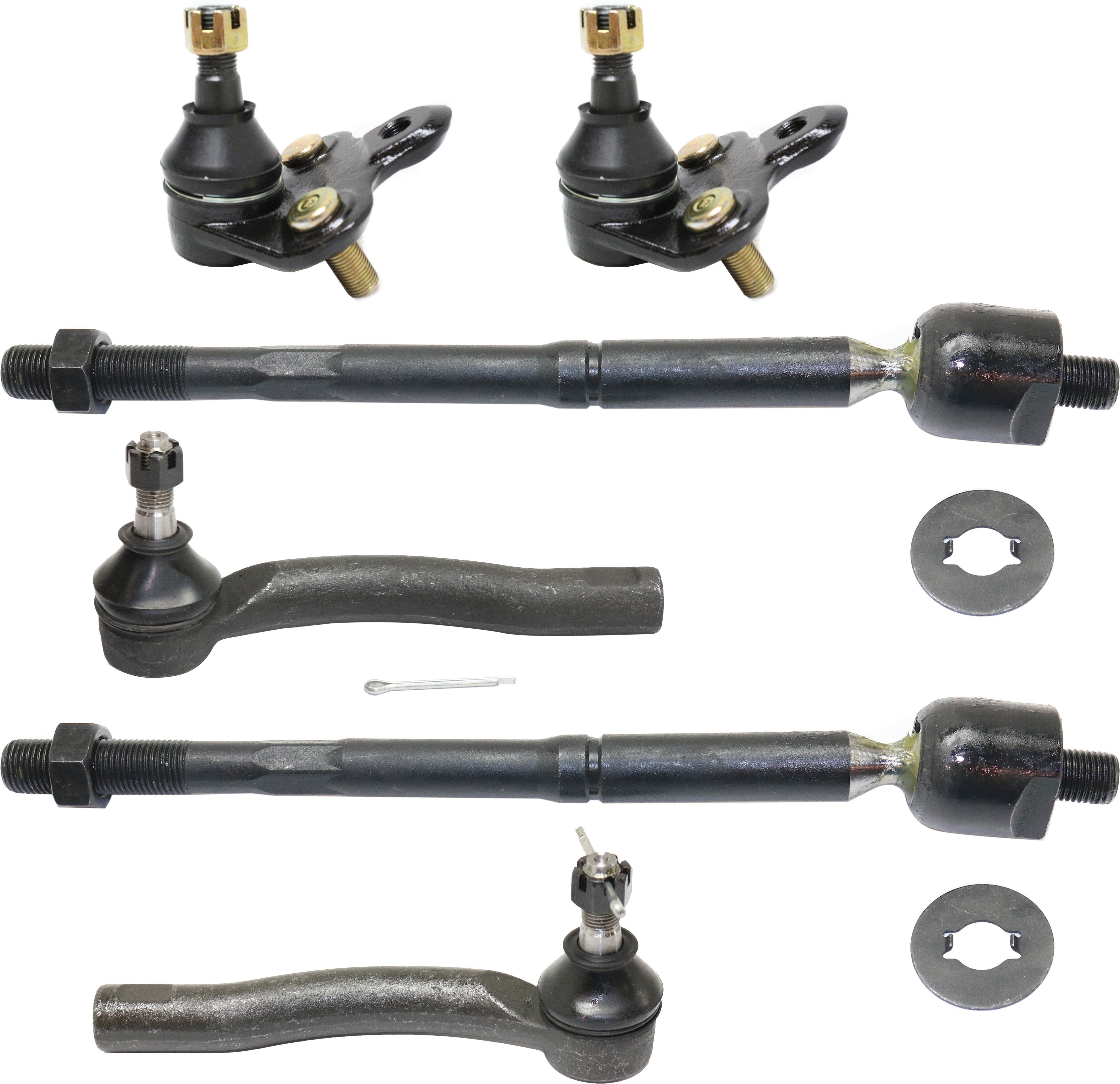 AM COROLLA 03-08 FRONT SUSPENSION KIT RH AND LH 6 pc kit w Ball Joints and Tie Rod Ends SKU KIT 071118-21 OEM 104289-1014808-1015320-1015777