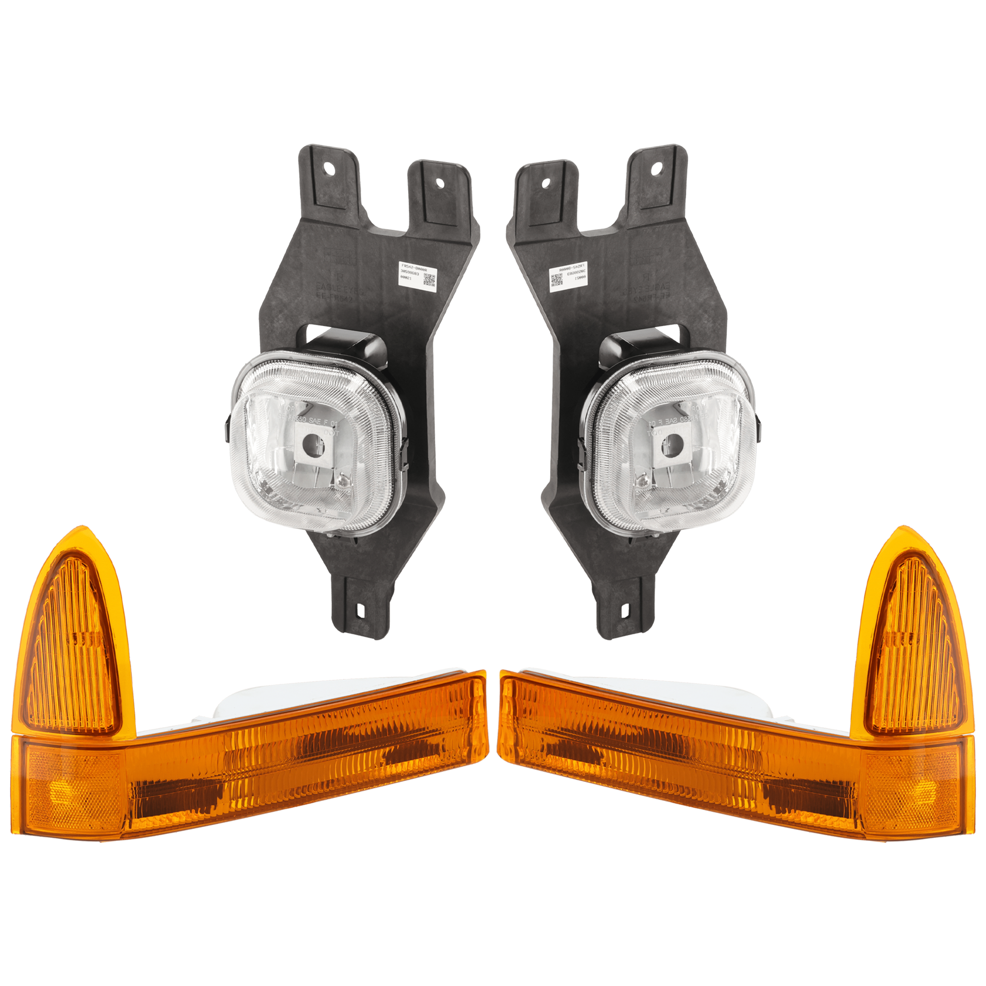AM F SERIES SUPER DUTY 99-01 CORNER LAMP RH AND LH 4 pc kit w Fog Light Lens and Housing SKU KIT 071124-102 Partslink FO2520141 FO2521141 FO2593200 FO2592200 OEM XC3Z13200BA XC3Z13201BA 3C3Z15