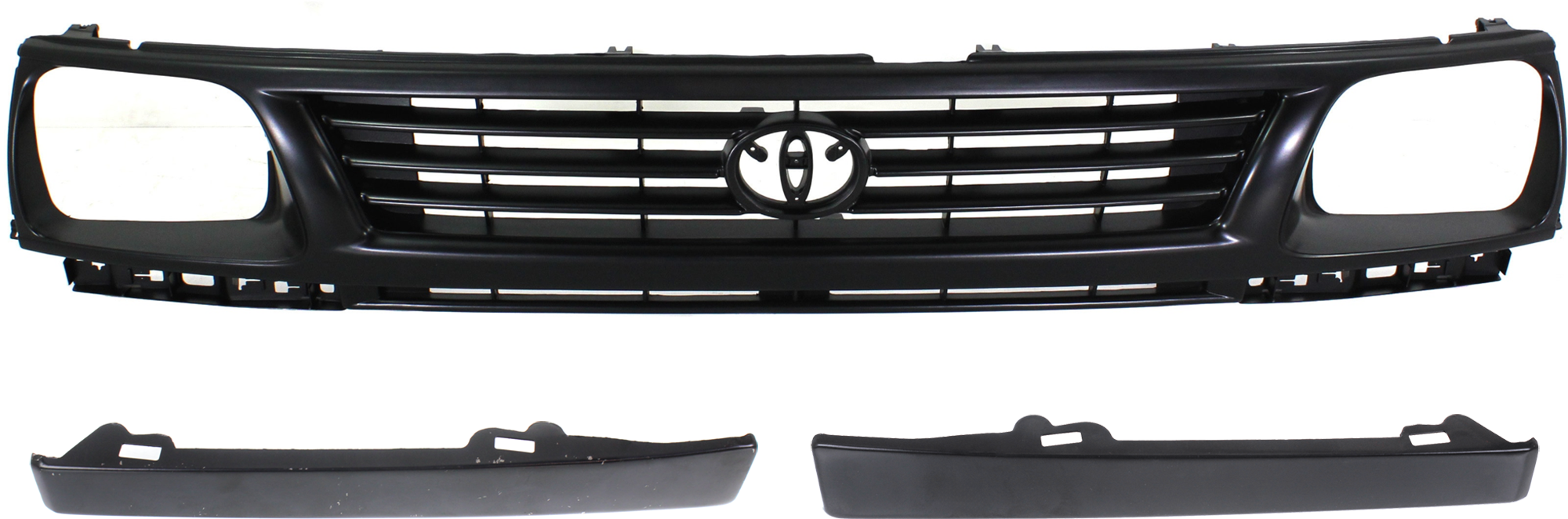 AM TACOMA 95-96 GRILLE 3 pc Kit Gray Shell Black Insert with Headlight Filler SKU KIT 071124-23 Partslink TO1200194 TO1088101 TO1089101 OEM 5310035290-5251335010-52512350