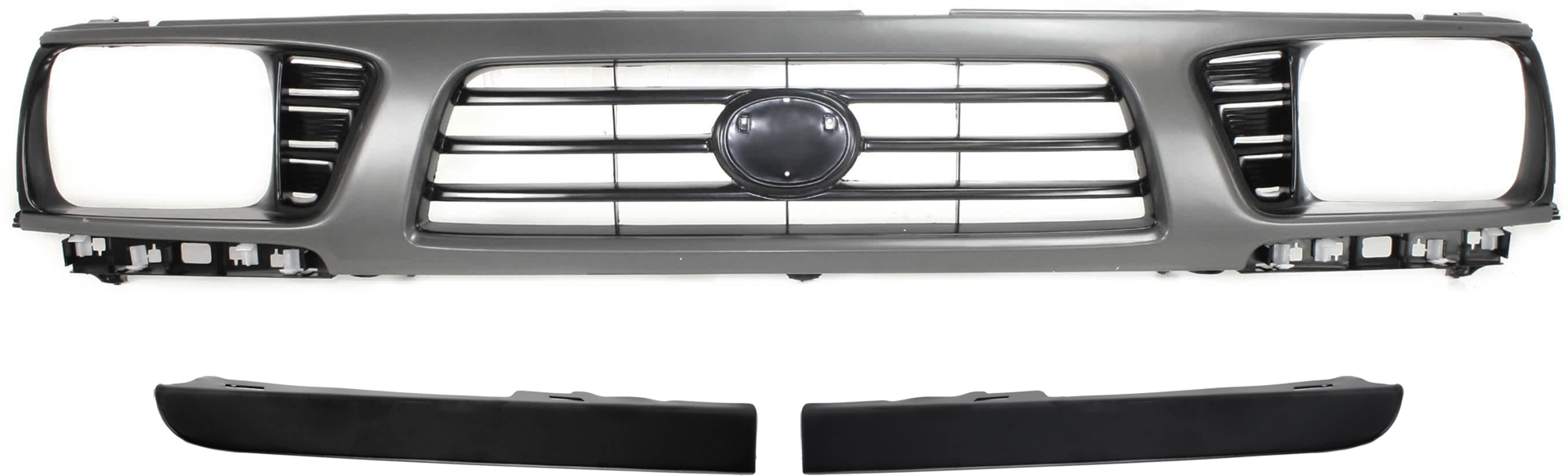 AM TACOMA 95-97 GRILLE 3 pc Kit Painted Gray Shell Painted Black Insert with Headlight Filler SKU KIT 071124-24 Partslink TO1200198 TO1089106 TO1088106 OEM 5310035310-5251235020-52513350